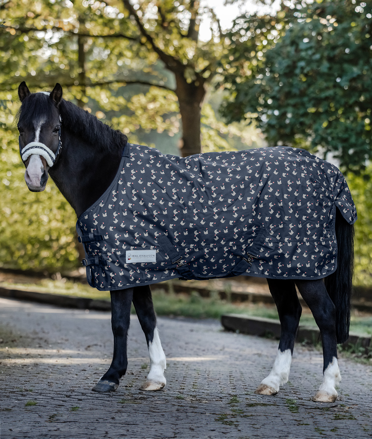 Lucky Turnout Rug, fleece night blue/Lucky Heart