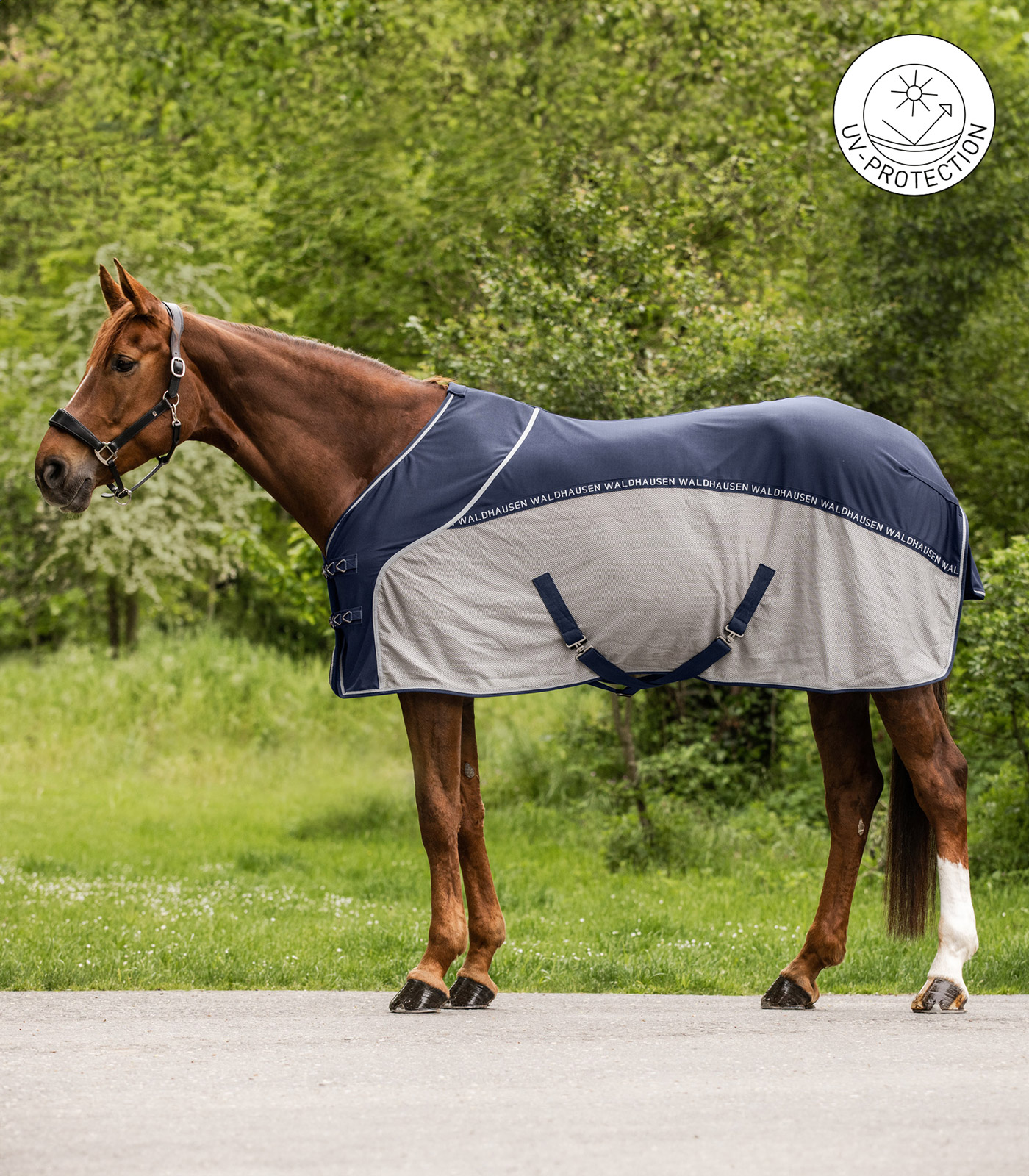 Couverture d’été anti-mouches cool bleu nocturne/gris