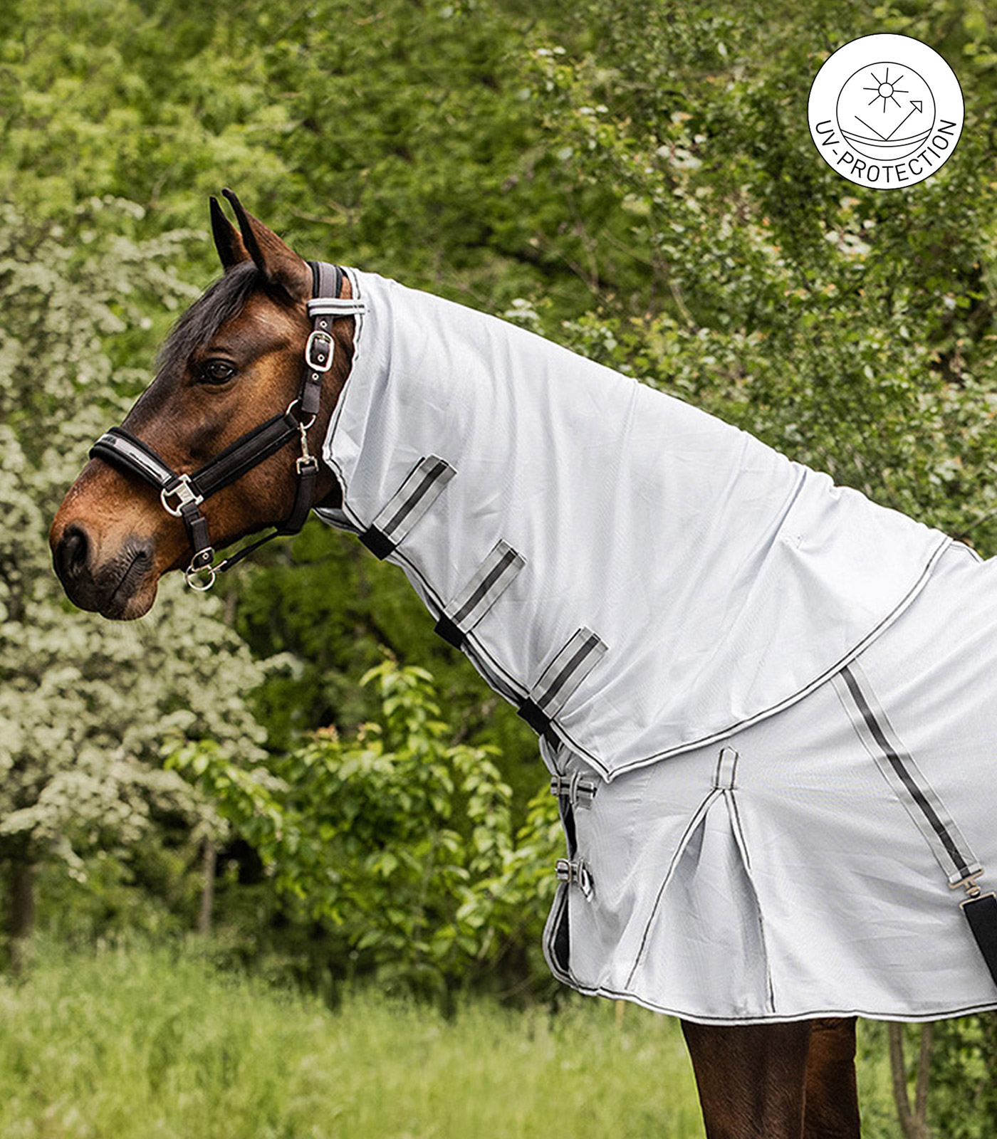 PROTECT Neck fly rug silver-grey/grey