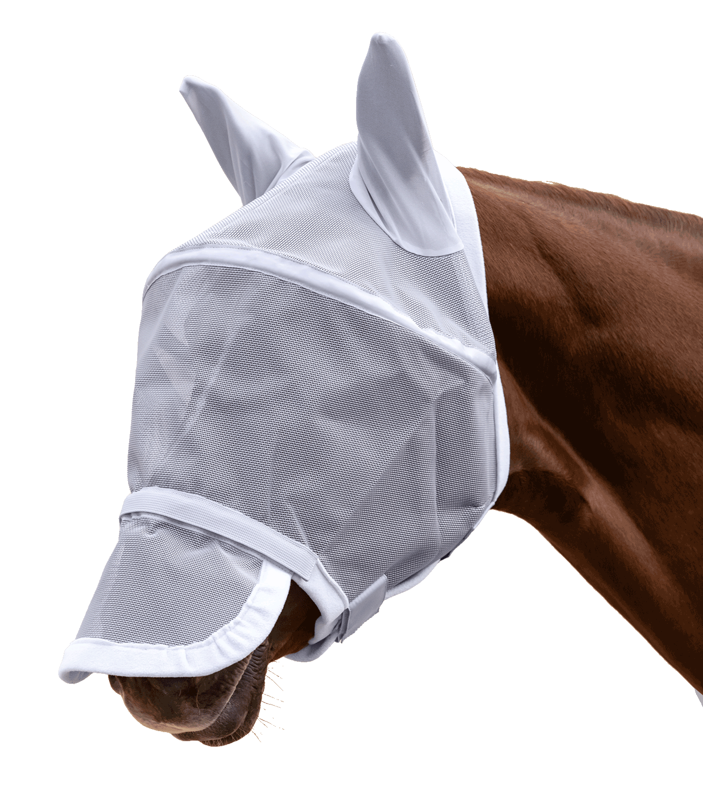 PREMIUM Masque anti-mouches Space, avec protection des oreilles et du nez gris argent