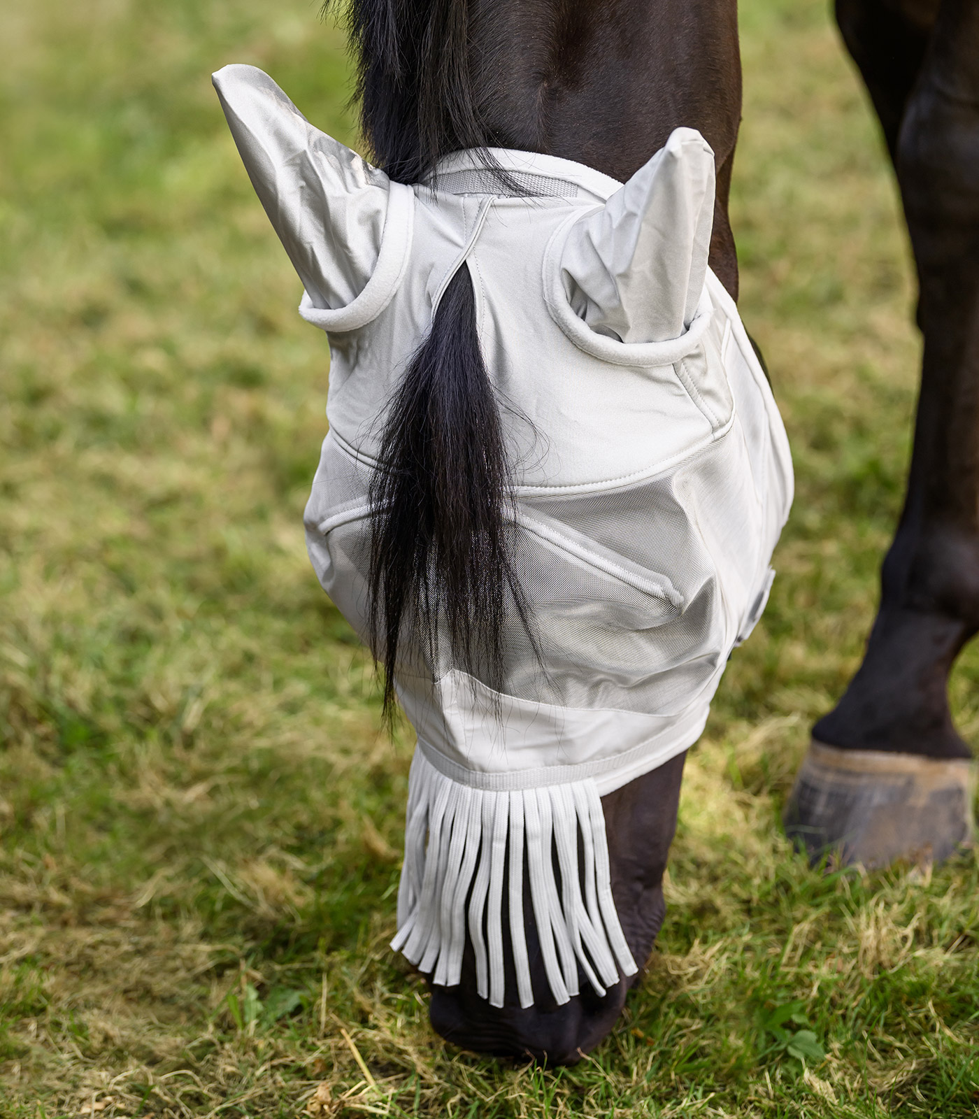 PREMIUM Fliegenmaske mit Ohrenschutz und Nasenfransen