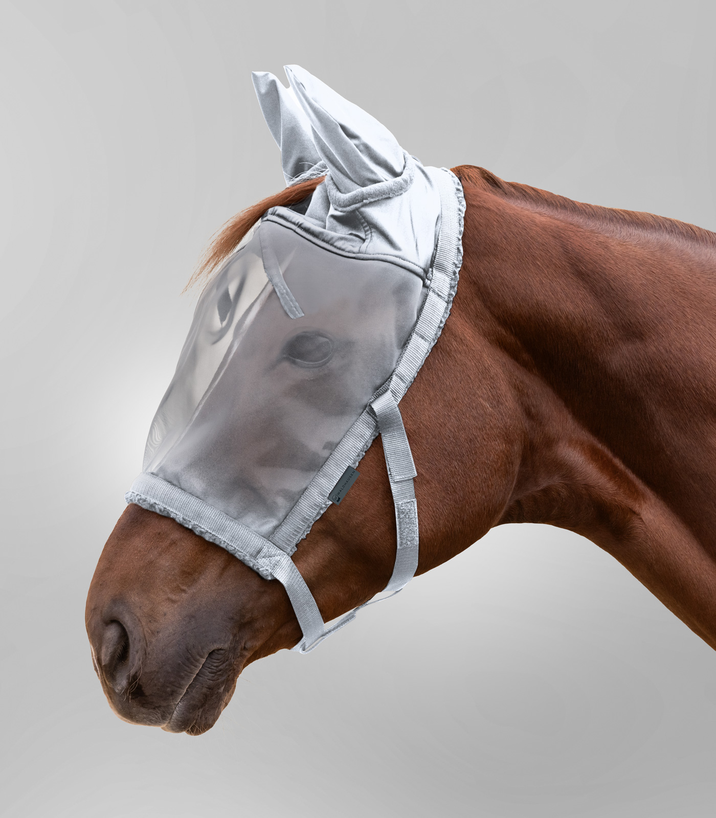 Weidehalfter mit Fliegenmaske silbergrau