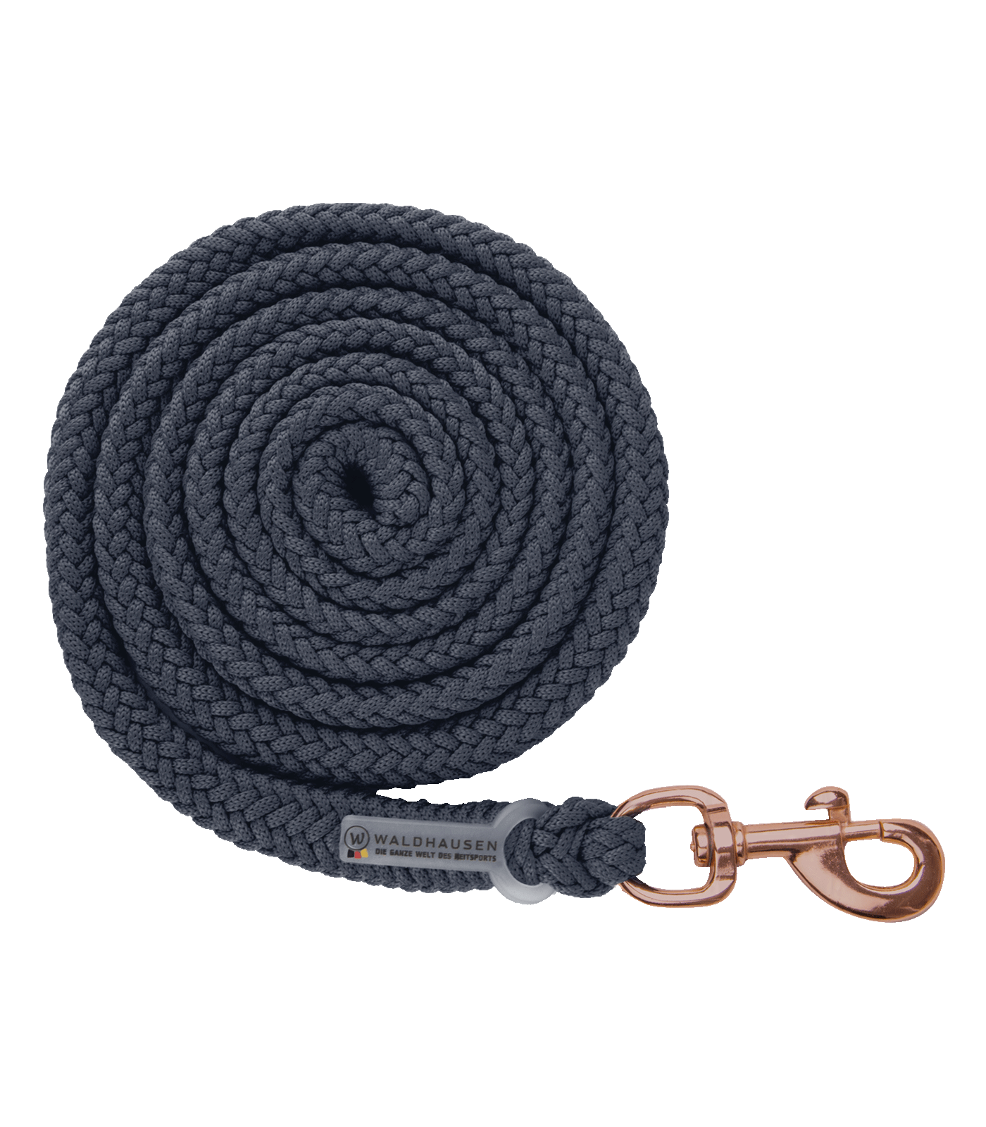 Modern rosé lead rope - carabiner hook night blue/rosegold