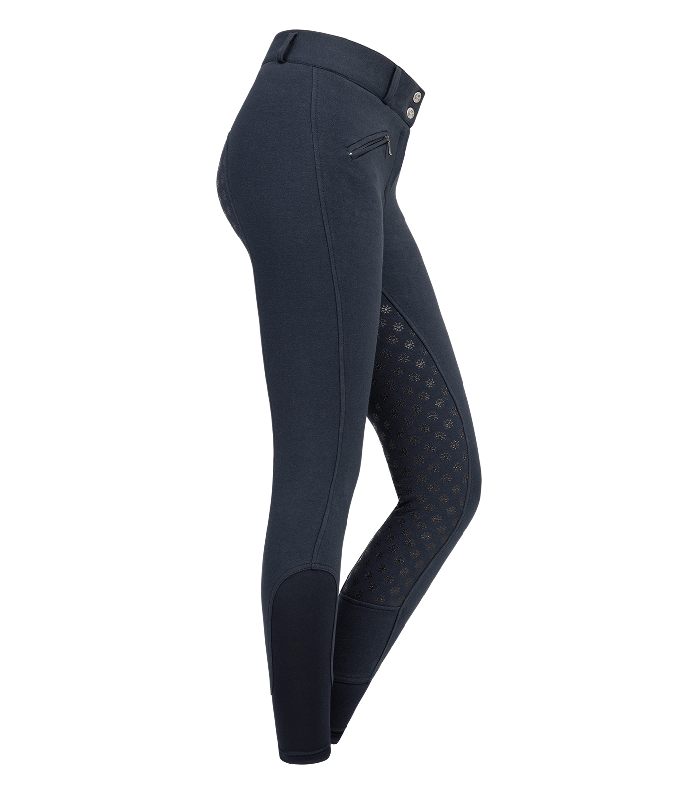 Pantalon d’équitation thermique taille haute Fun Sport en silicone bleu nocturne