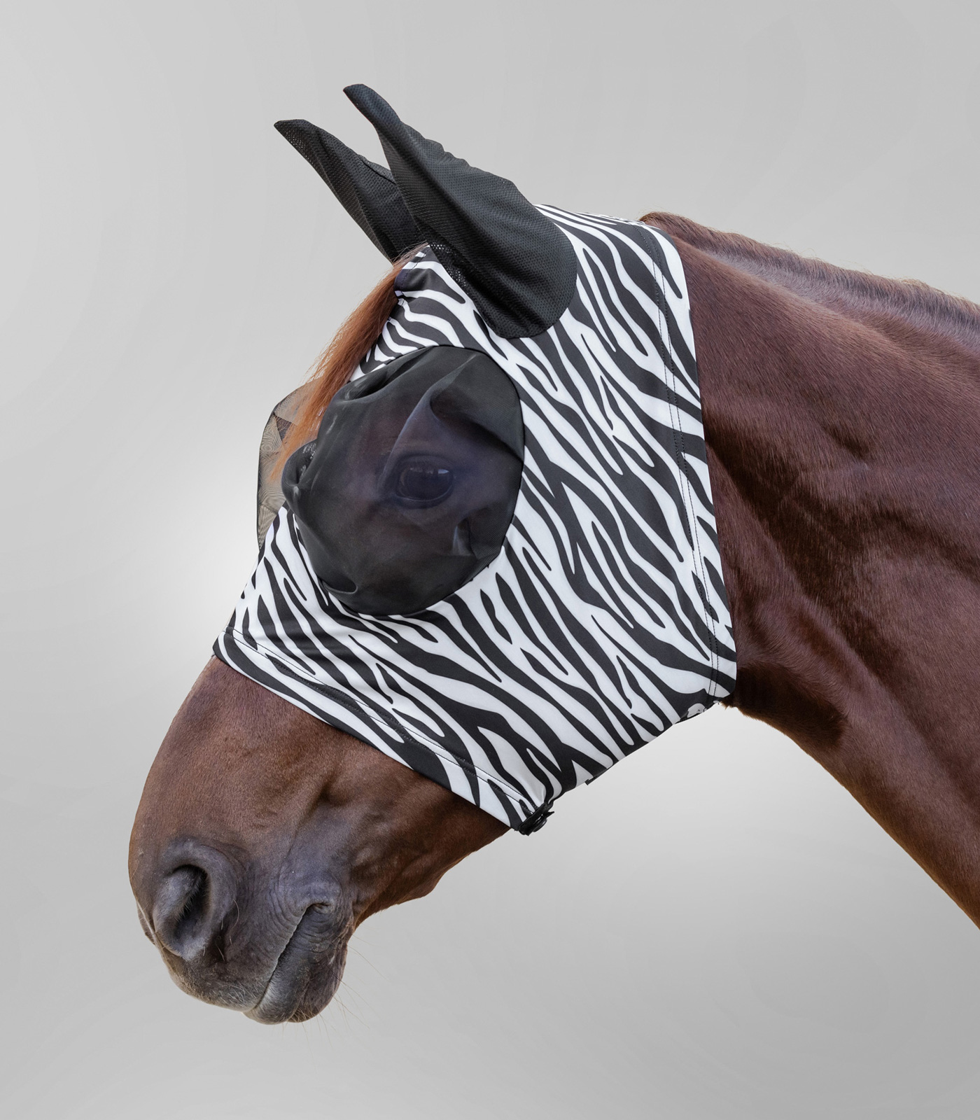 Maschera antimosche Puck Zebra nero/bianco