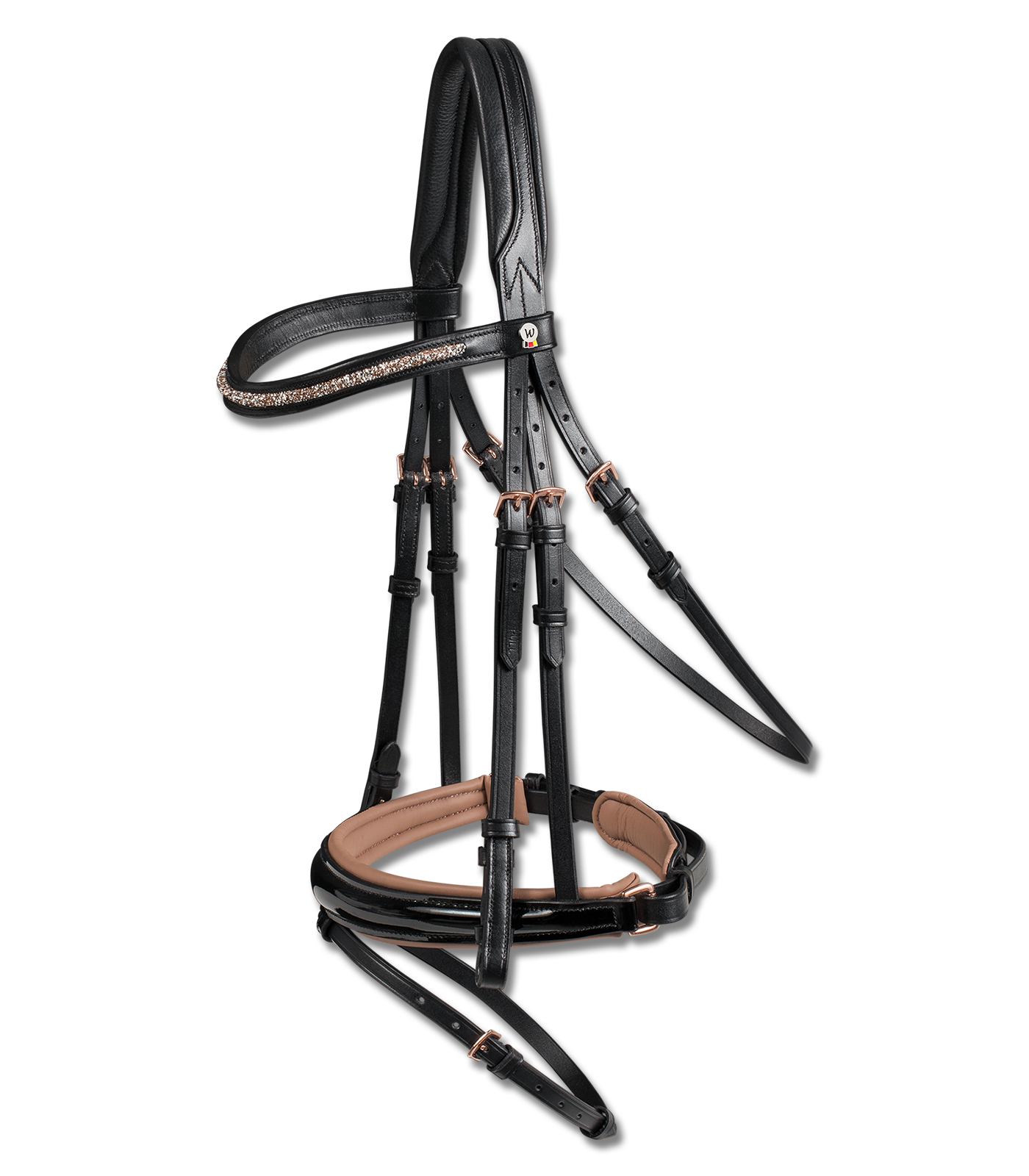 Briglia Waldhausen X-Line Rosewood in vernice nero