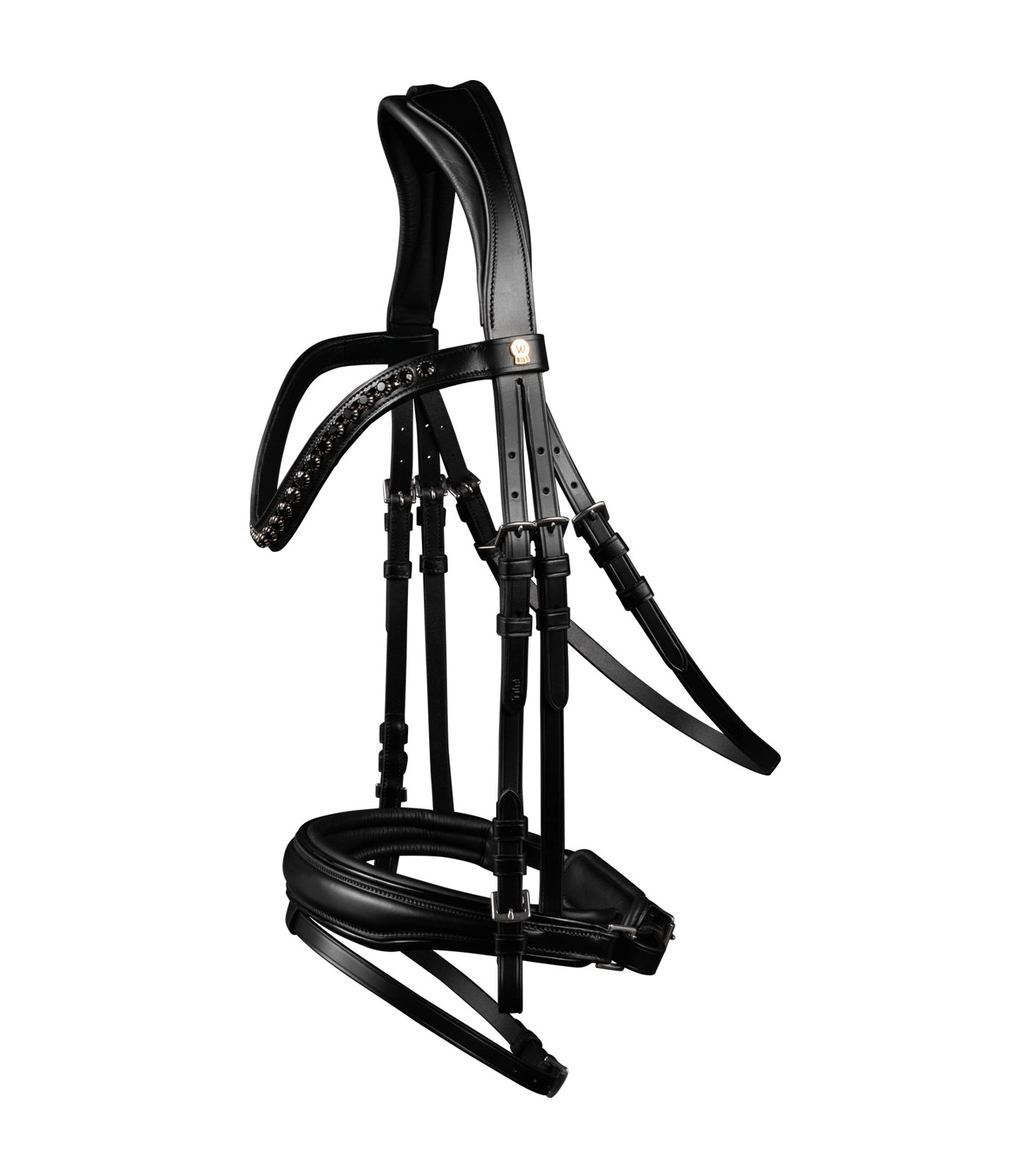 Lakovaná anatomická uzdečka Waldhausen S-Line Blackshine