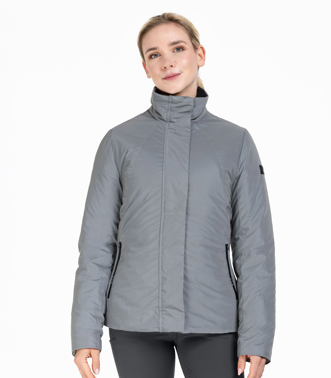 Reflektierende Reitjacke silbergrau