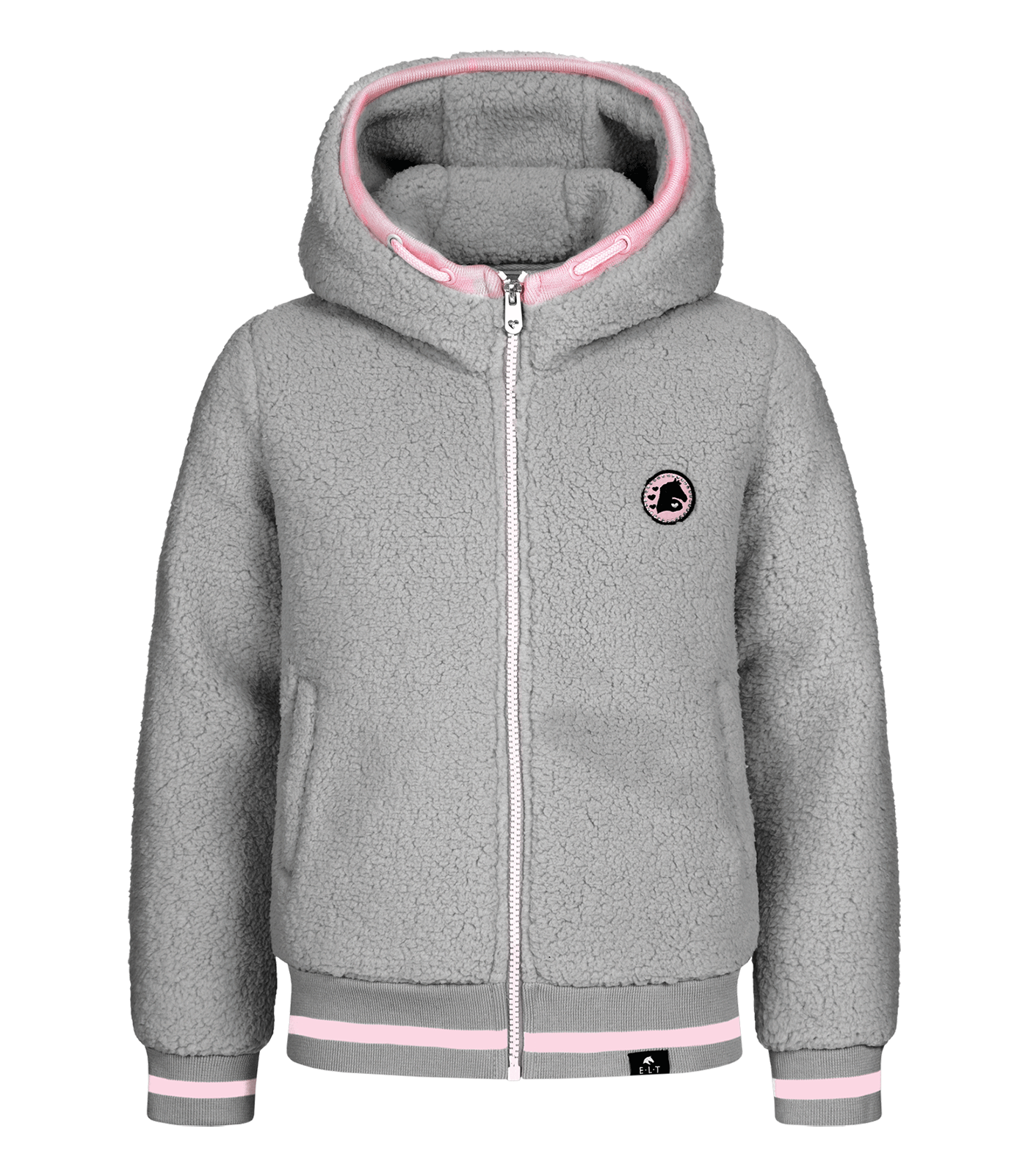 Fleece-Jacke Lucky Gabriella, Kids steingrau/Lucky Heart