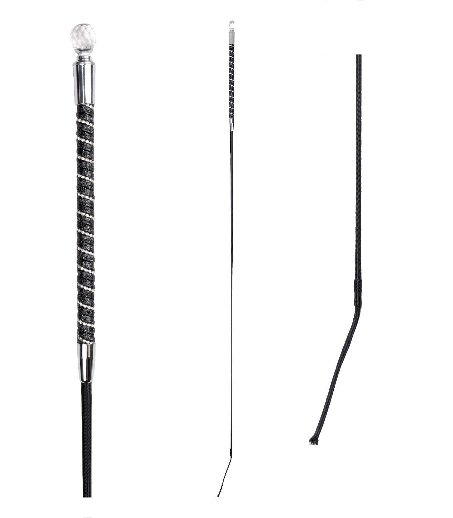 Dressurgerte Diamond schwarz/silber