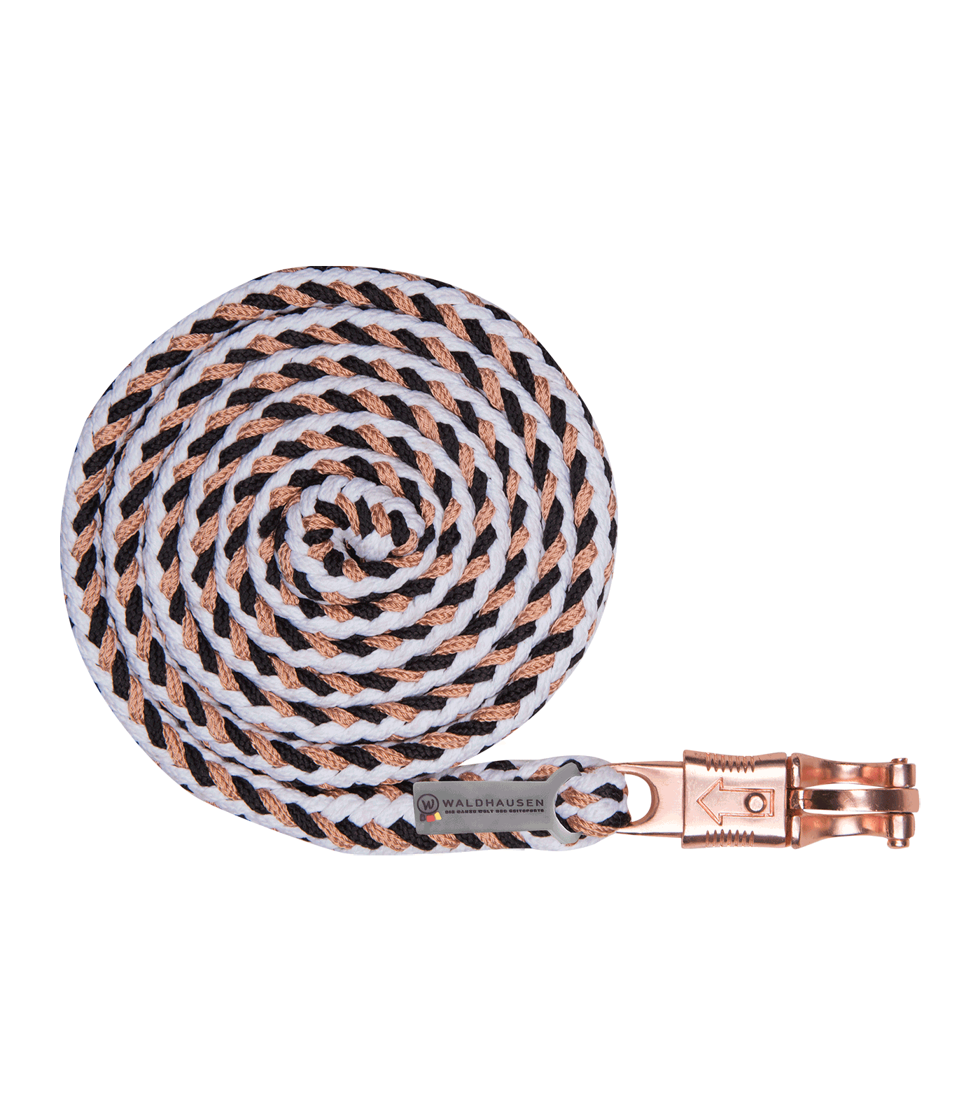 Shine lead rope - panic hook black/white/rose gold