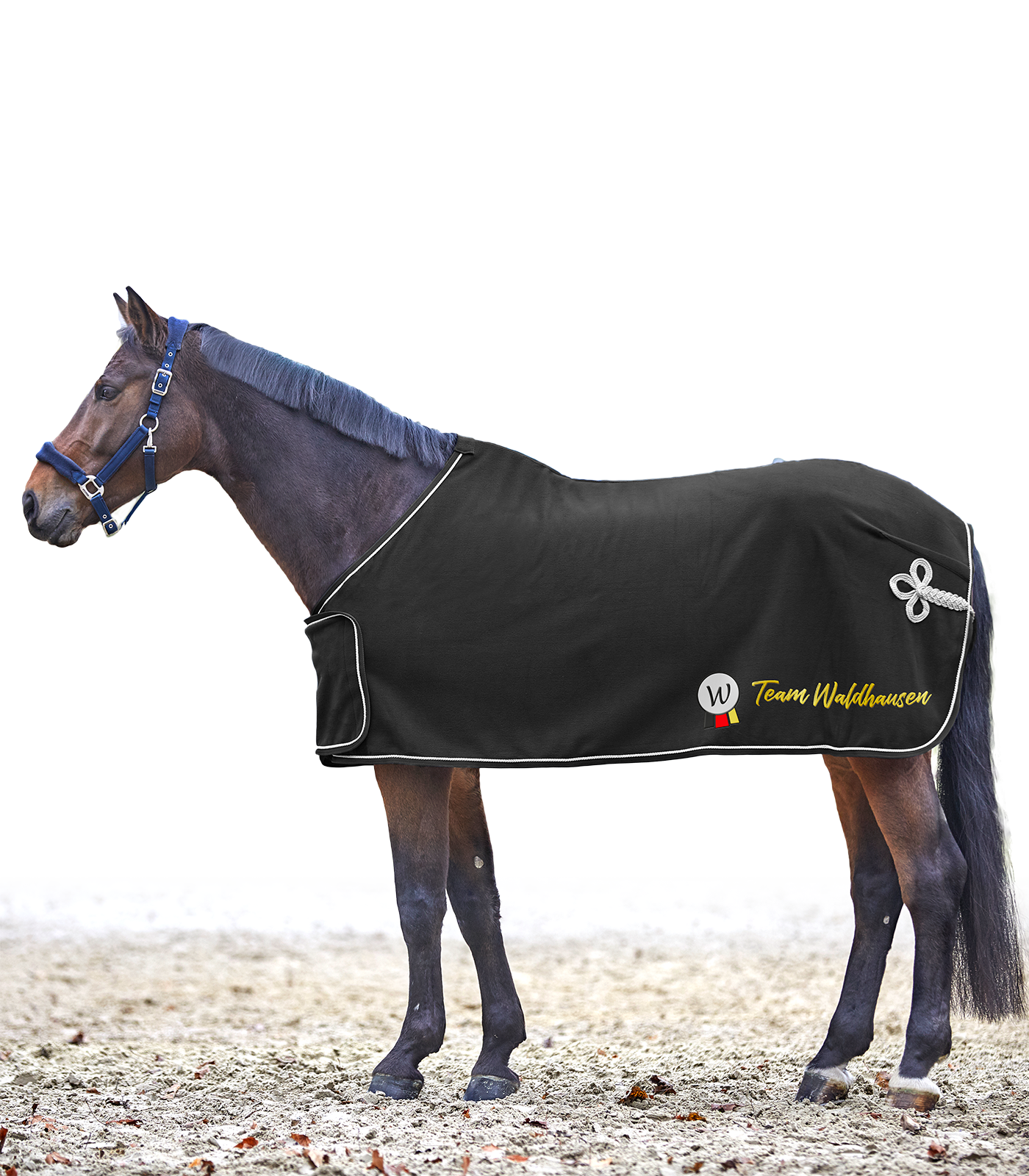 Coperta in pile per sponsor nero/argento