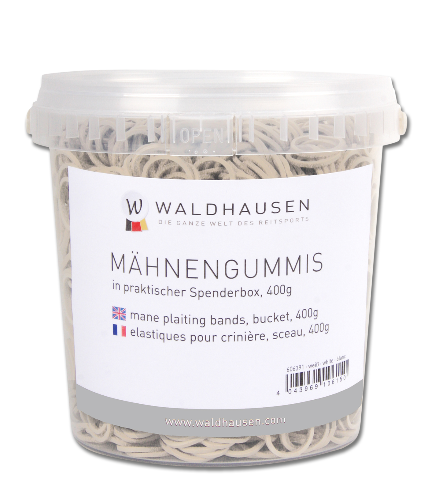 Mähnengummis im Eimer, 400 g weiß