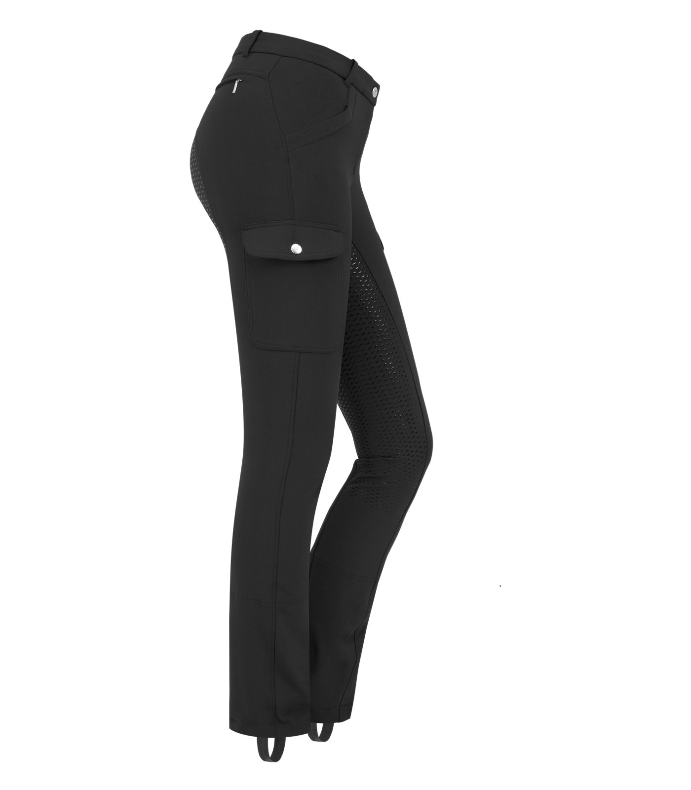 Pantalon d’équitation Micro Jodhpur Cargo en silicone noir