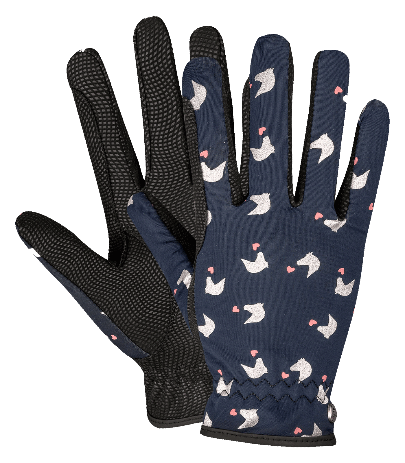 Gants d’équitation Lucky Dora, pour enfants bleu nocturne/Lucky Heart