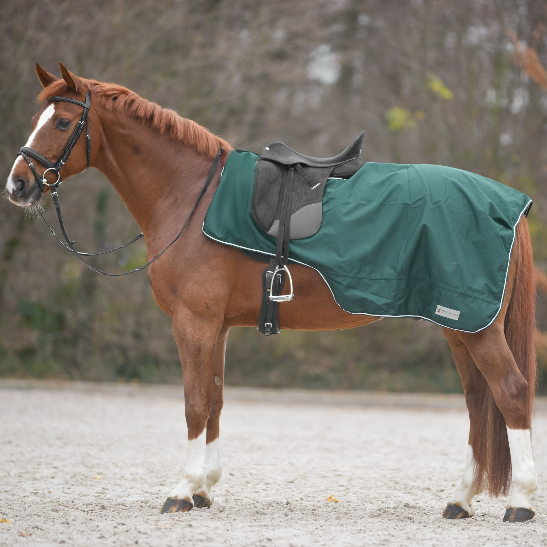 COMFORT Wet Weather Exercise Sheet with Saddle Cutout fir green