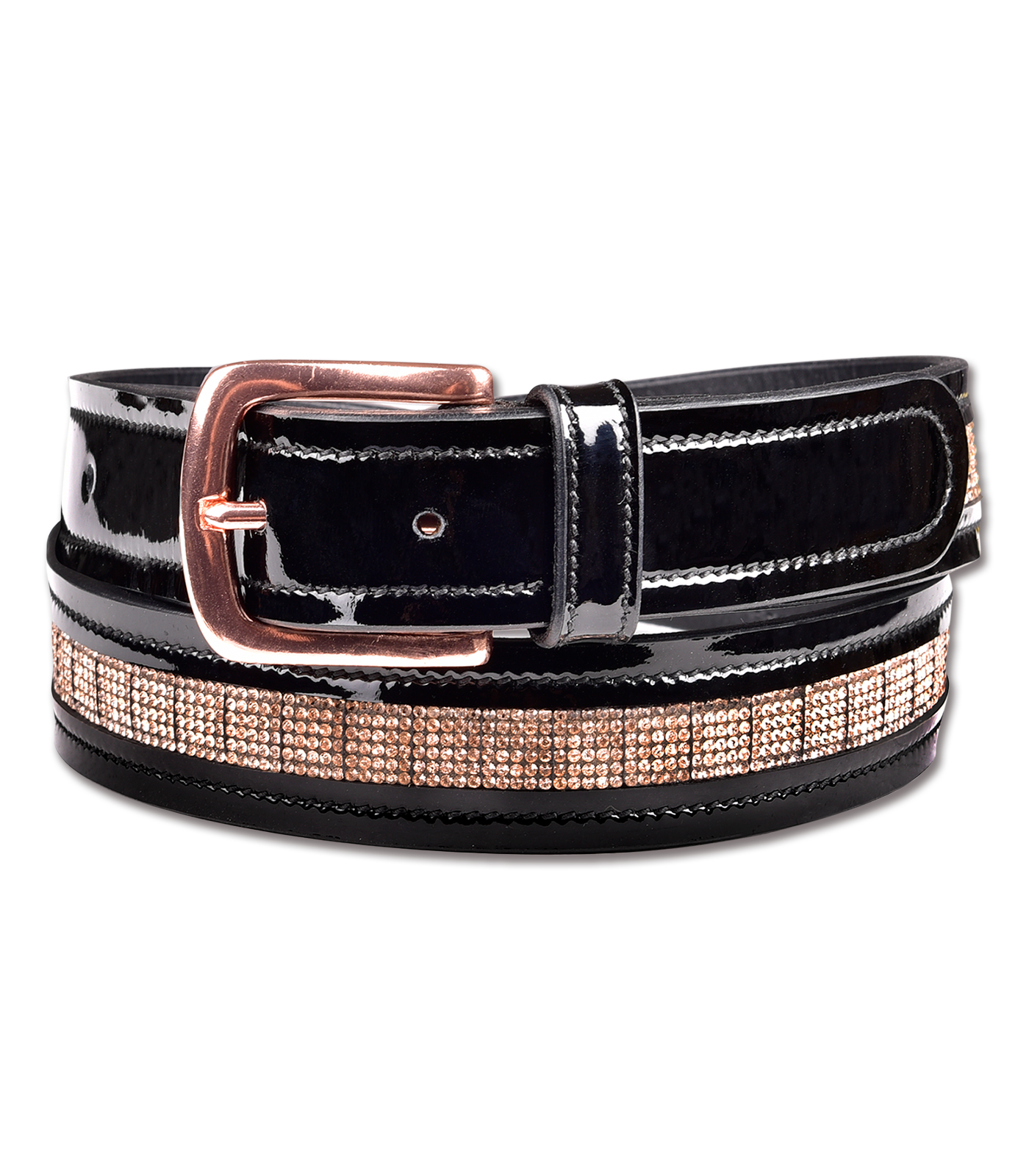 Rose Gold Leather Belt | black | 100 cm | 3218101-100