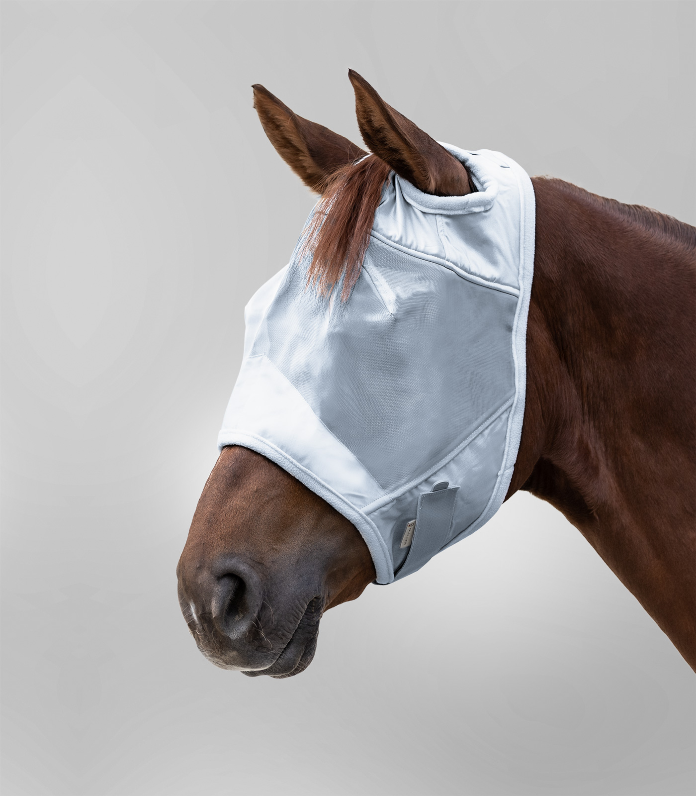 PREMIUM Fly Mask without ear protection silver grey