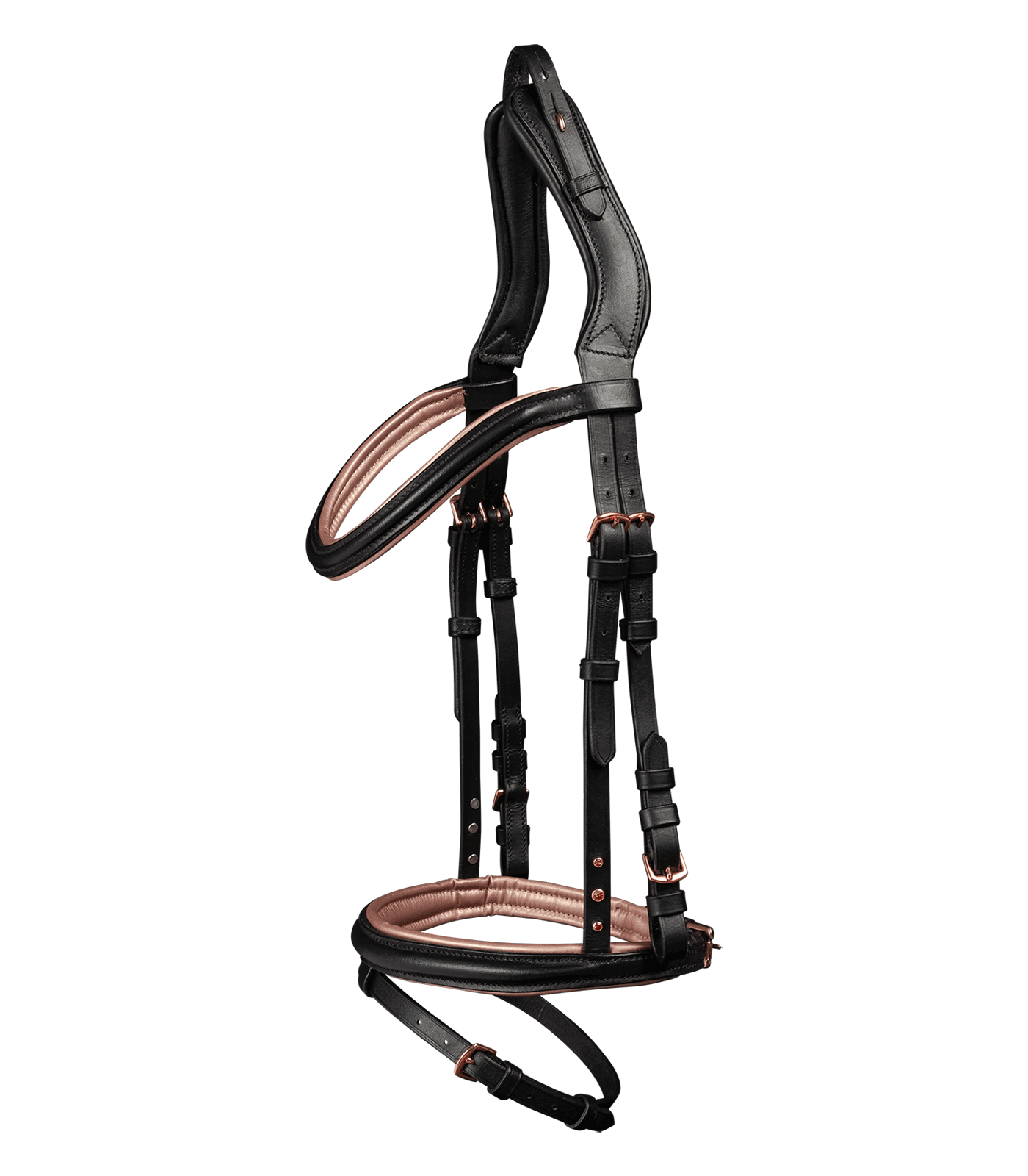 Rose Icelandic Bridle black/rosegold