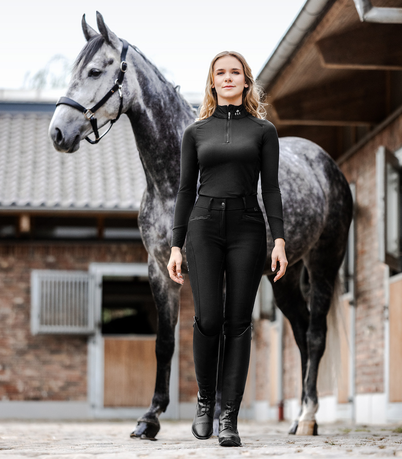 Pantalon d'Équitation Genoux Renforcés Ovation AeroWick pour Enfant - Noir Pantalon d'Équitation Genoux Renforcés Ovation AeroWick pour Enfant - Noir