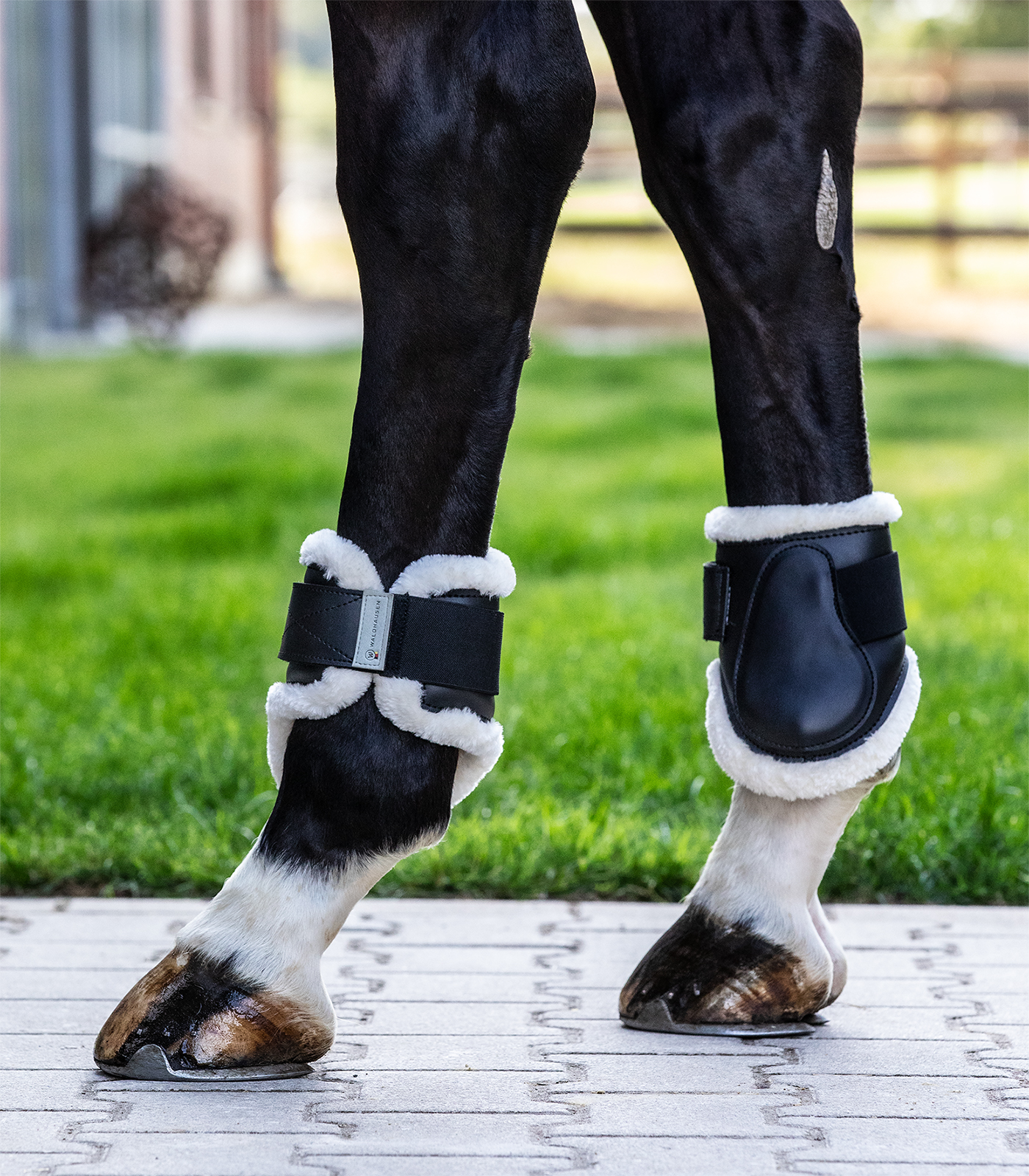 Synthetic lambskin brushing boots