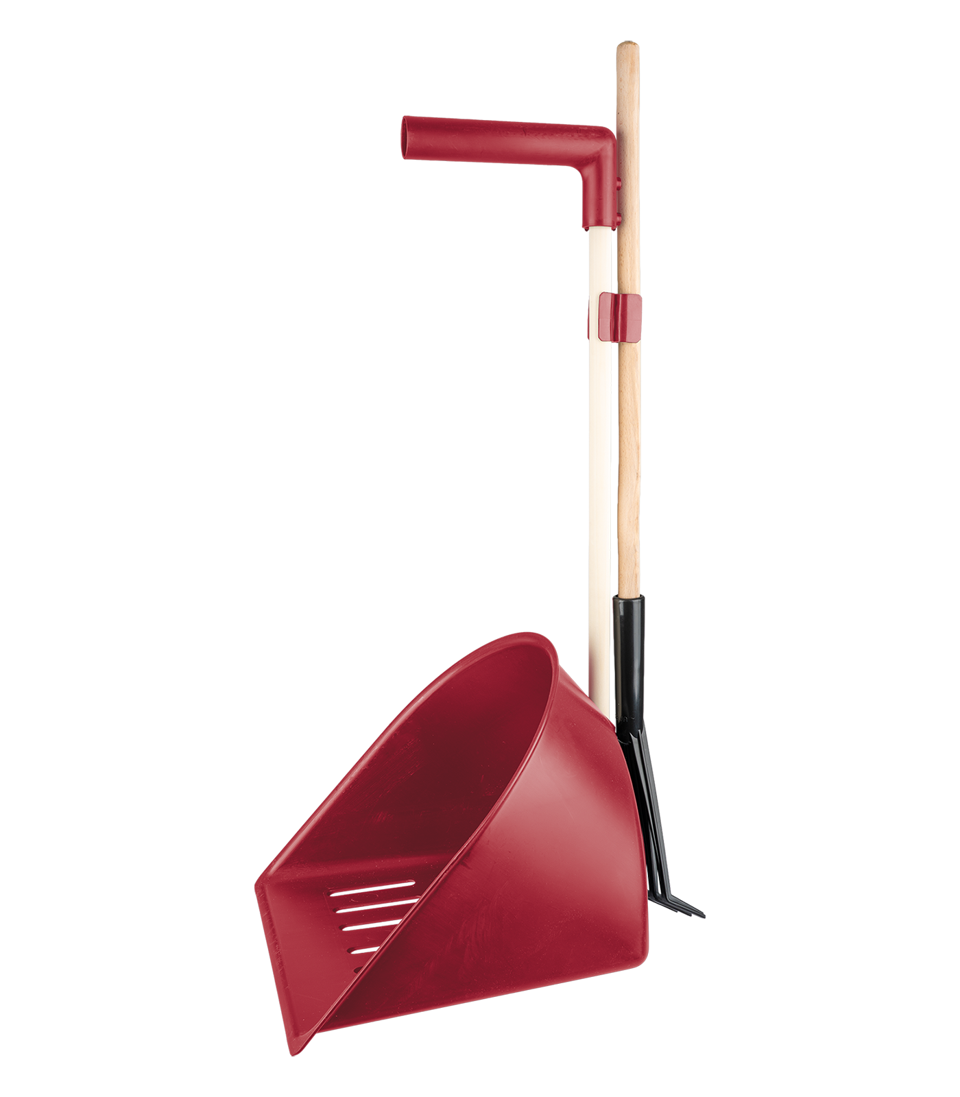 Ramasse-crottins Shaker XL avec râteau rouge cerise