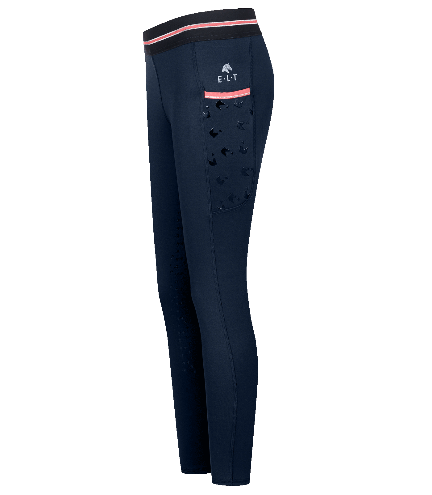 Legging d'équitation thermique Lucky Leni, pour enfants, bleu  nocturne/Lucky Heart, 110