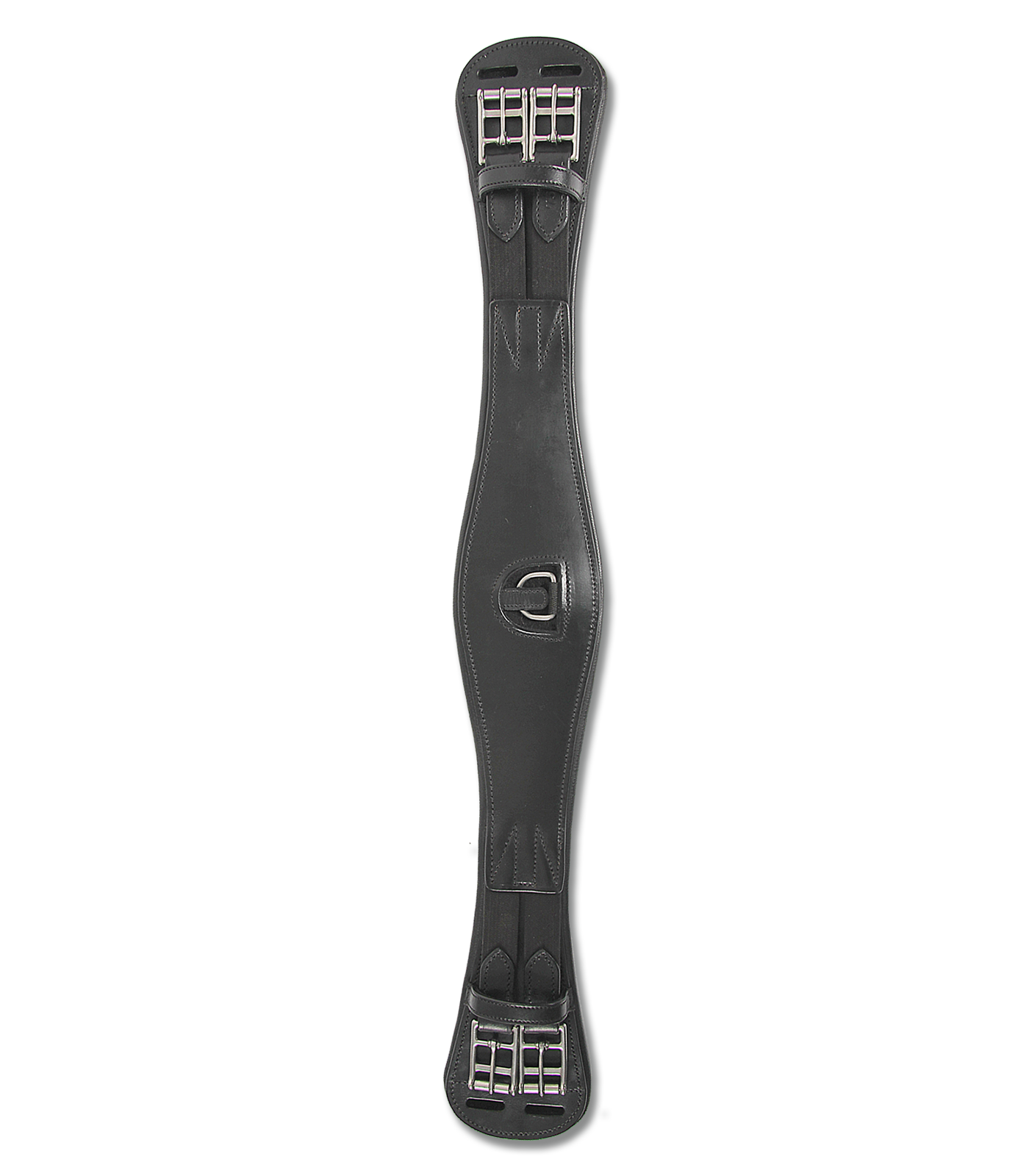 Leather Dressage Girth - with elastic black