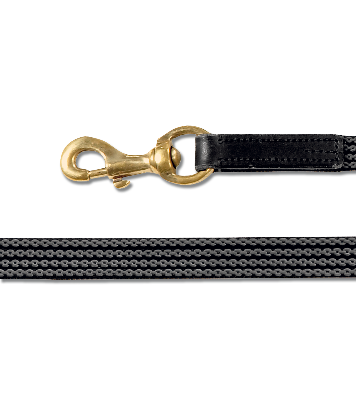 Island Zügel gummiert mit Karabiner schwarz/messing