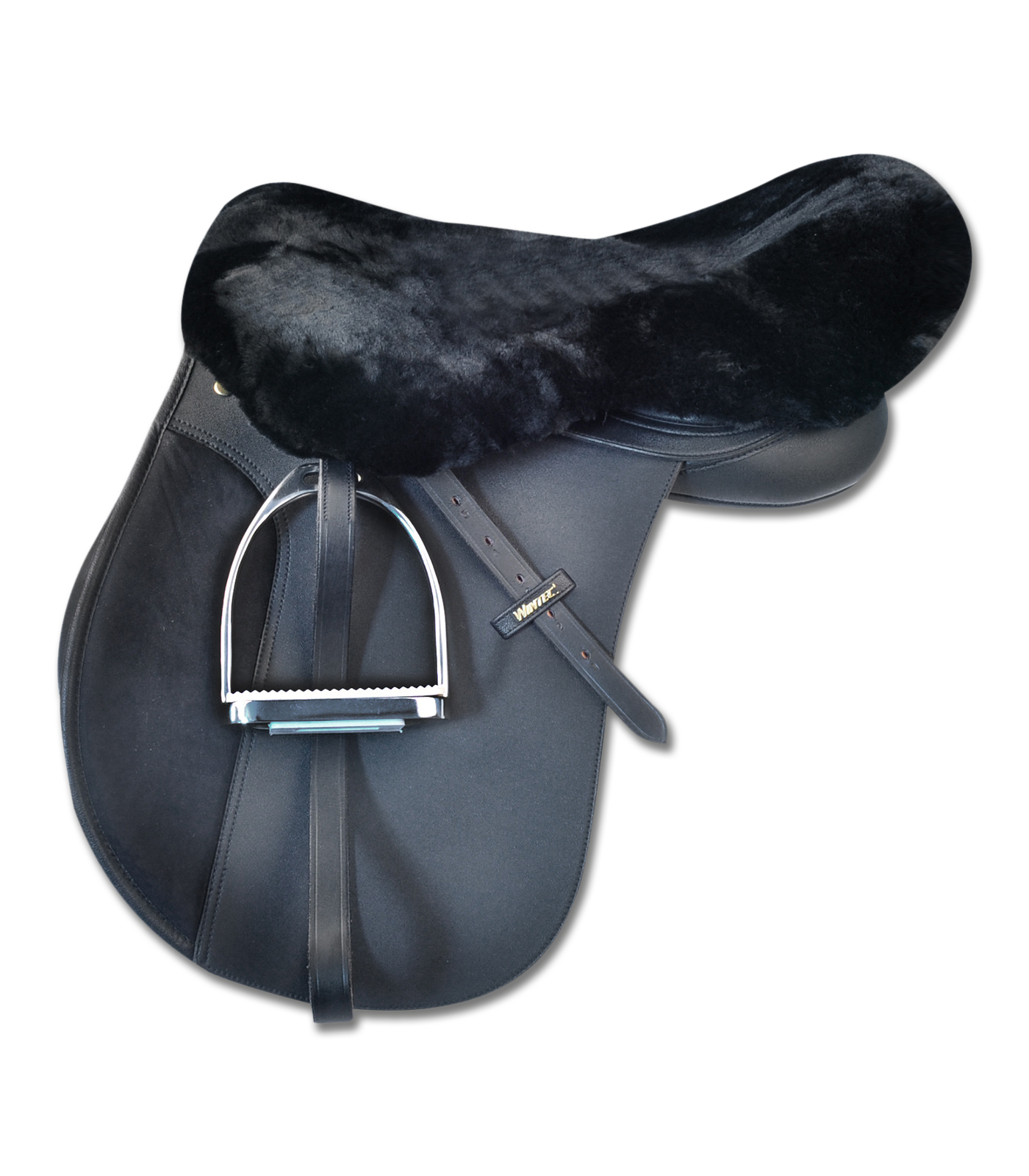 Real Lambskin Seat Cover for saddle black