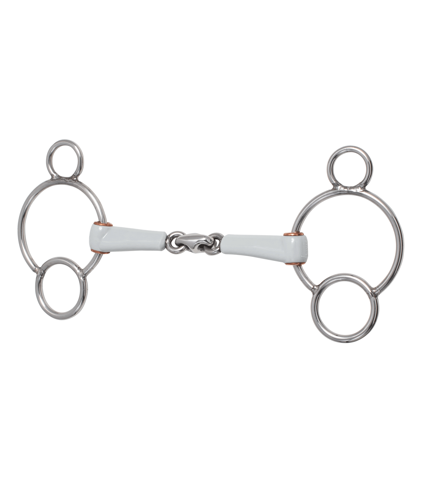 Tříkroužkové udidlo Beris, 2× lomené