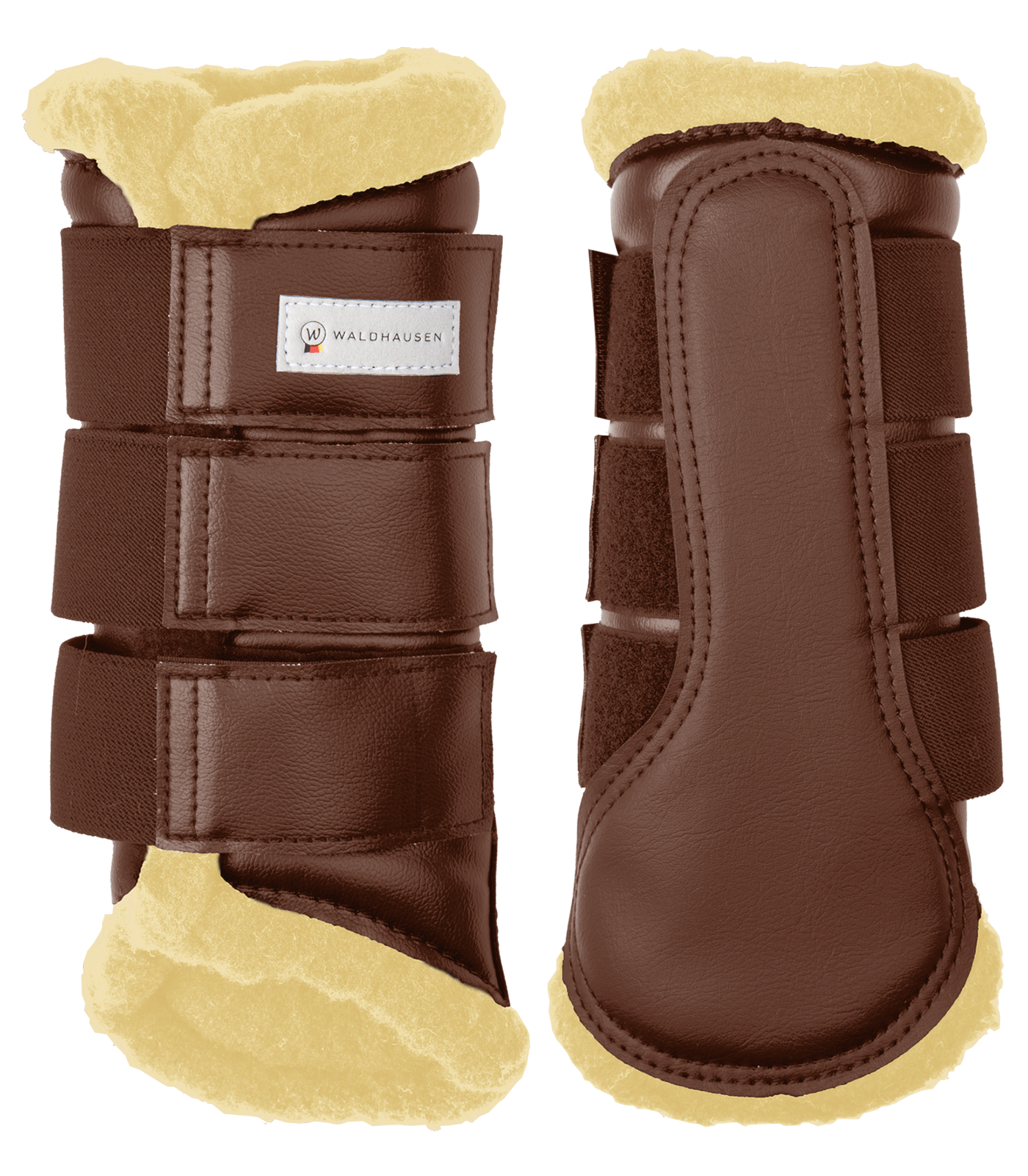 Protectores delanteros de caña para doma clásica Soft marrón/beige