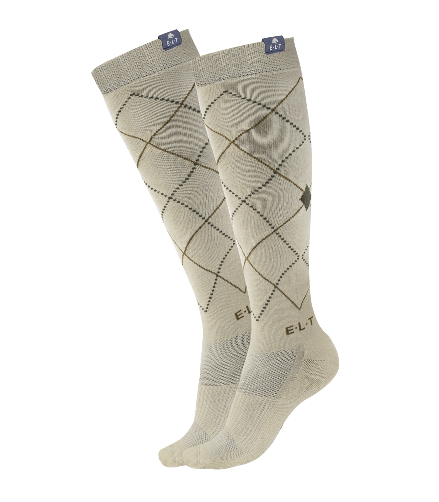 Reitsocken Argyle beigegrau