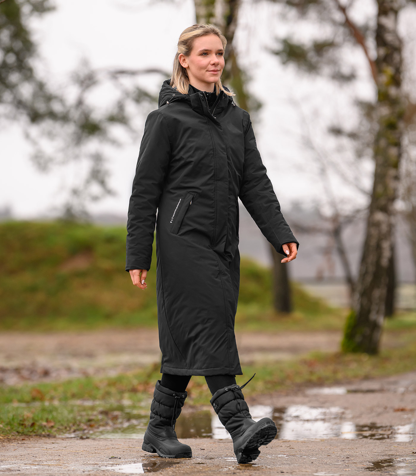 Winter performance riding coat black