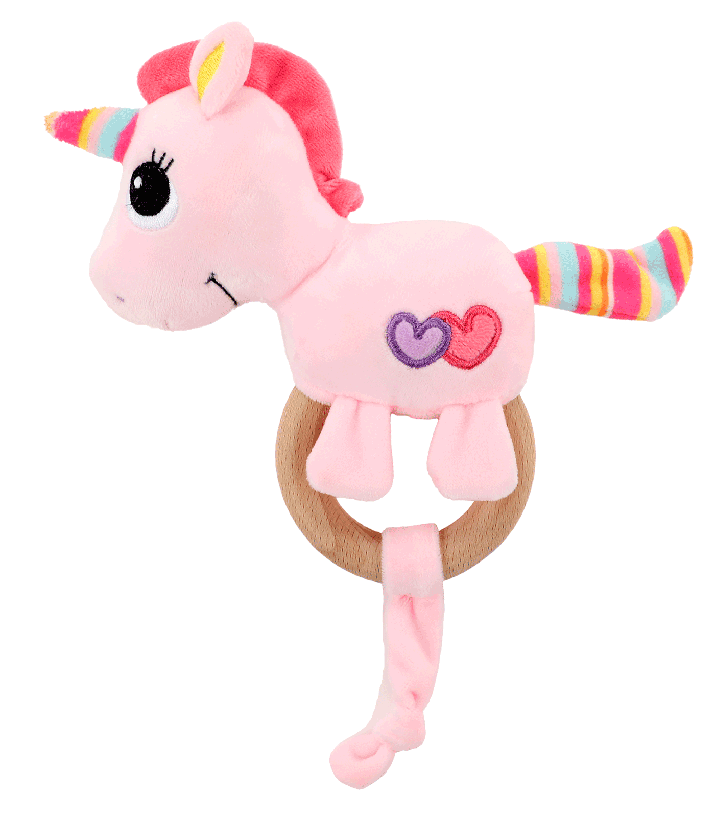 Babyrassel Einhorn mit Beißring