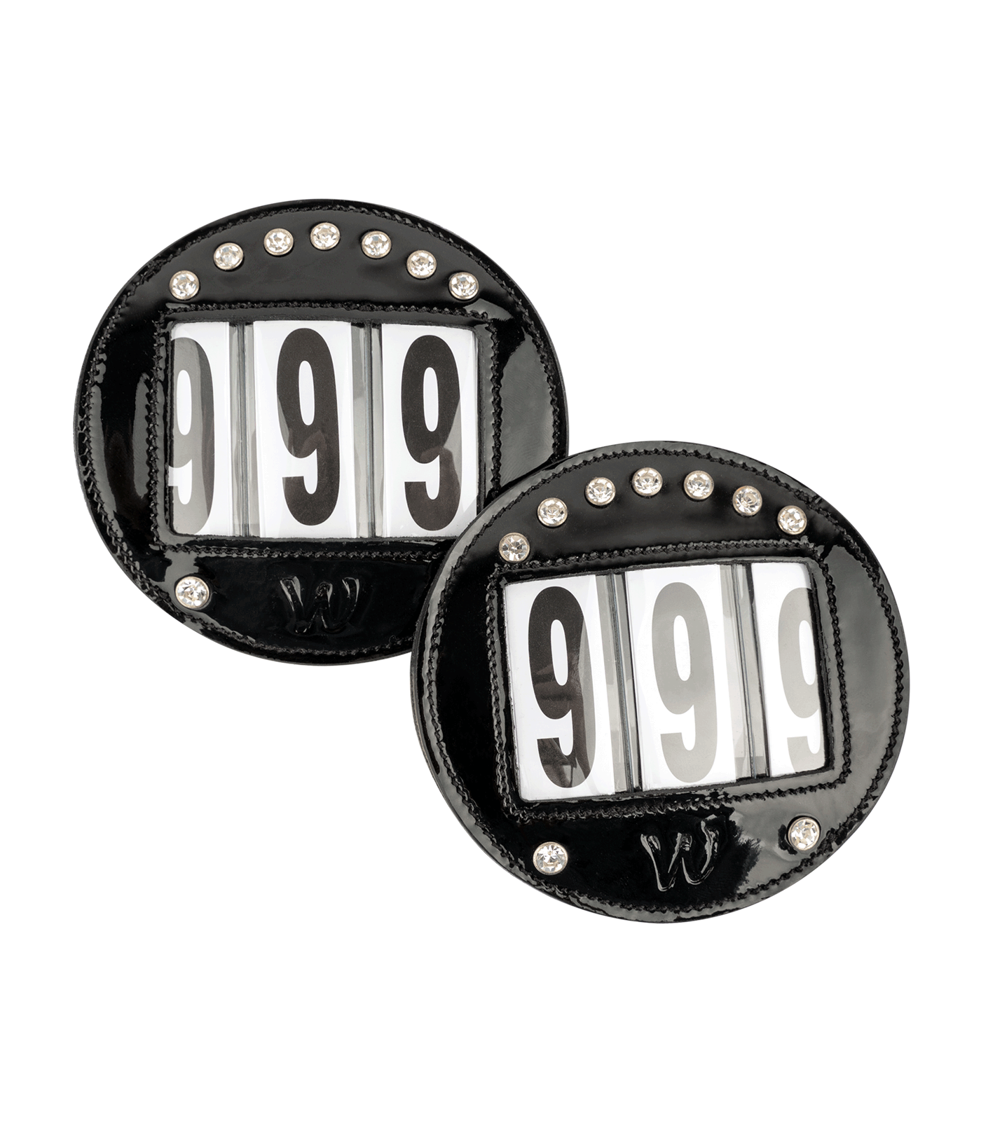 Números para la cabeza de charol negro