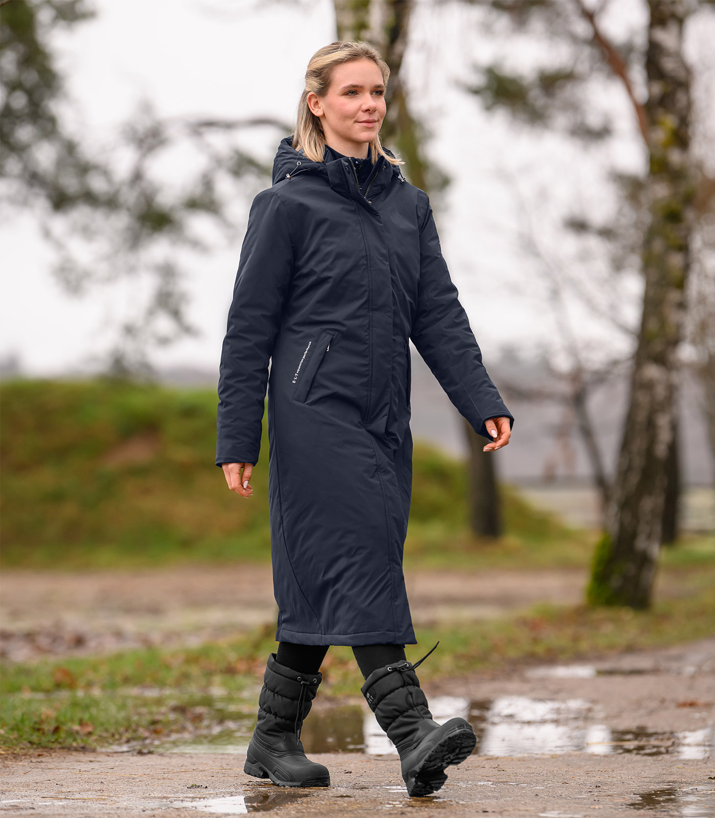 Winter performance riding coat deepblue