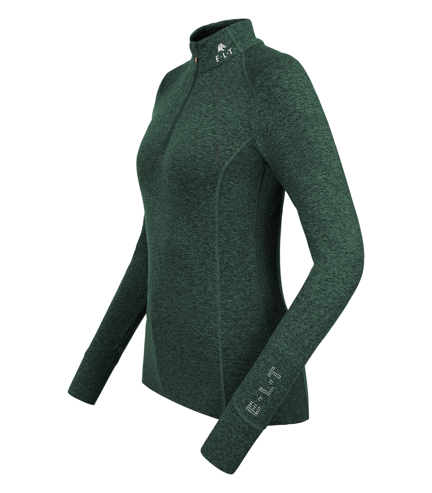 Funktions-Zip-Shirt Milano smaragd melange