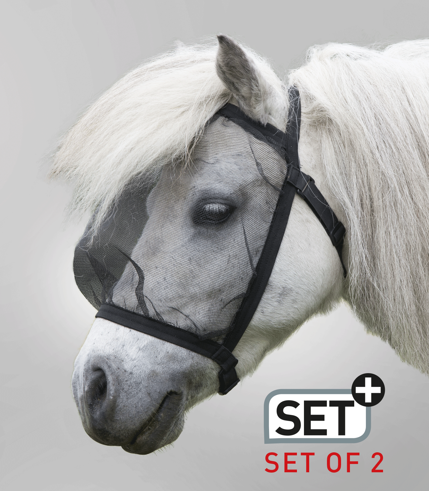 Set of 2 Basic Fly Masks, without ears black (without ears)