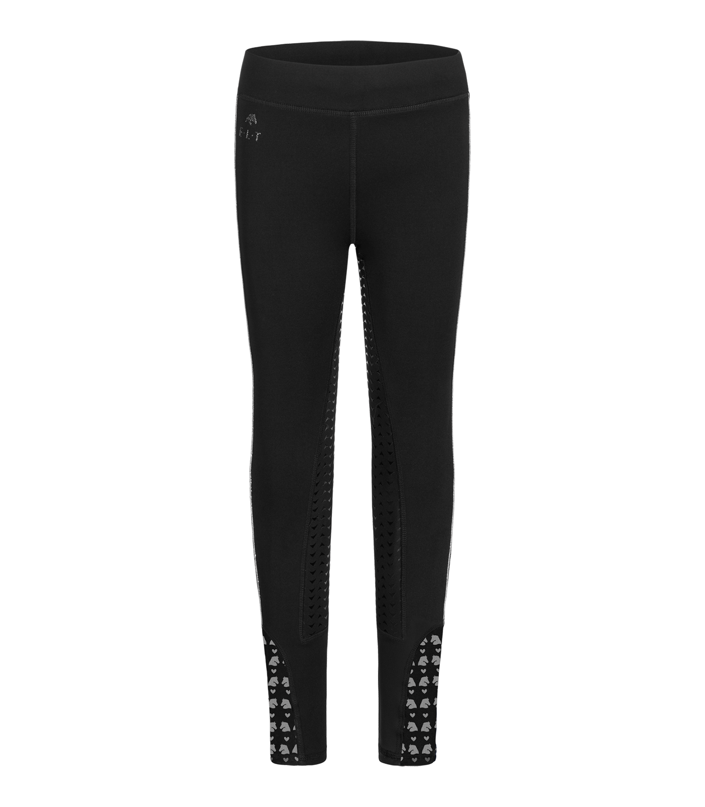 Leggings da equitazione Lucky Denali, bambina nero/Lucky Heart