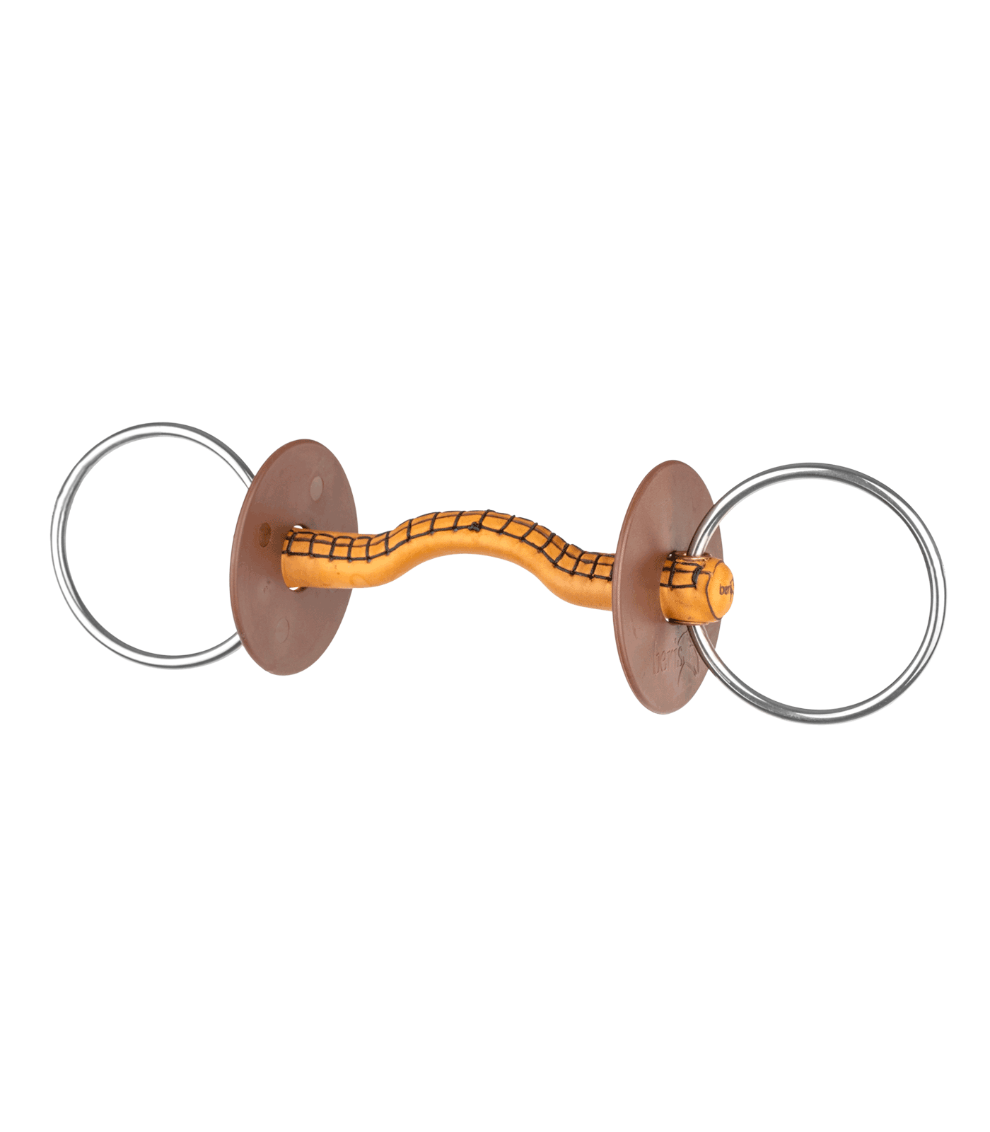 Stihlové udidlo Beris s tenkým koženým náustkem Konnex, kroužky 7,5 cm