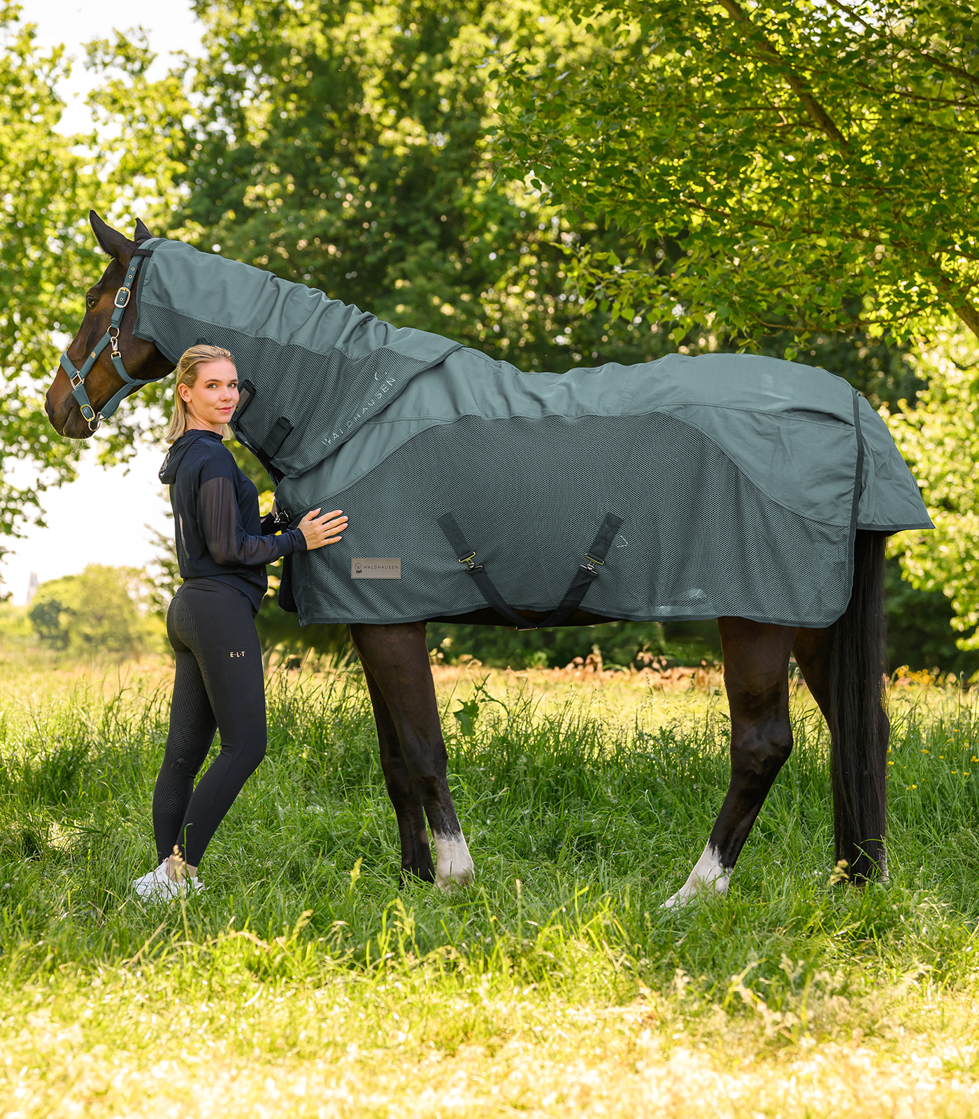 COMFORT Regen-Fliegen-Halsteil piniengrün