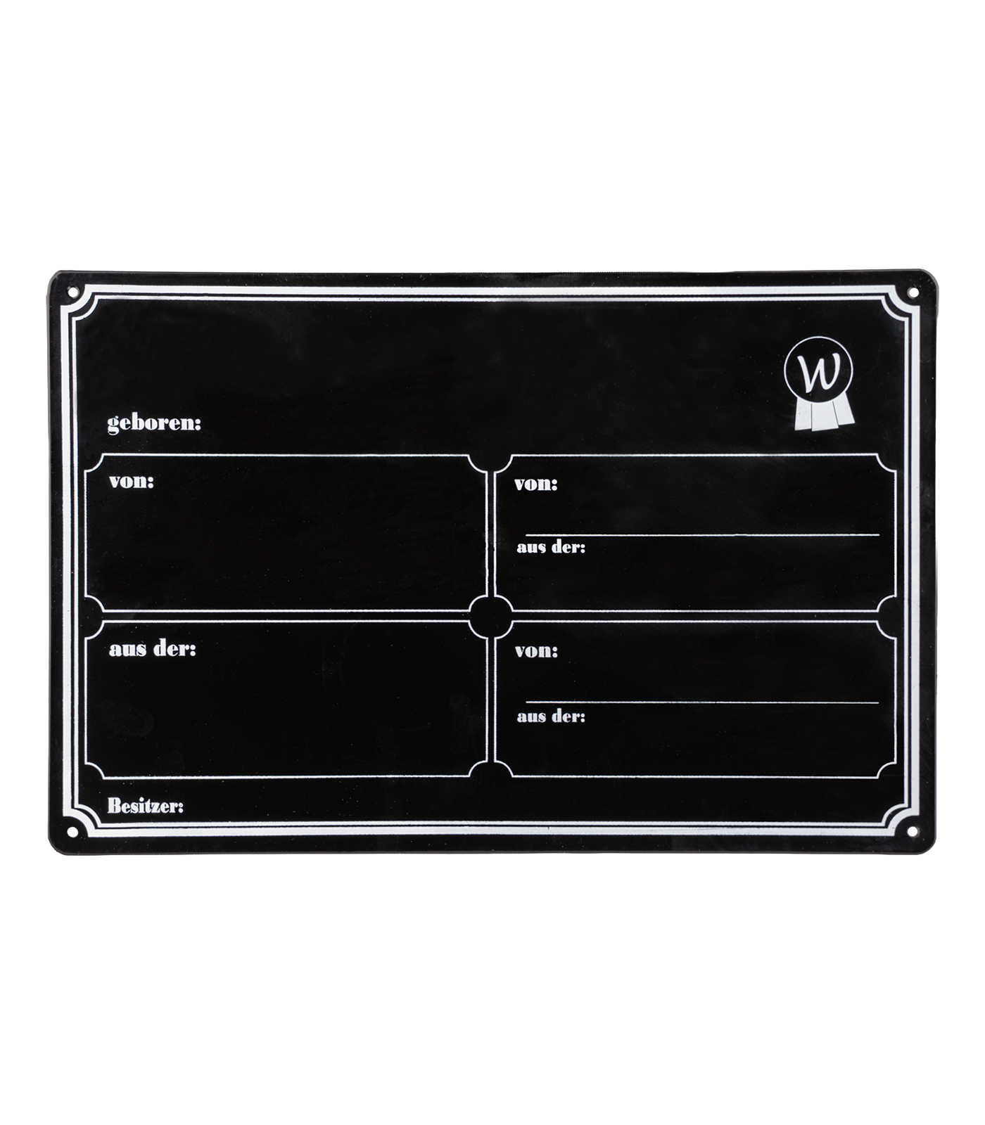 Placas de metal para box negro