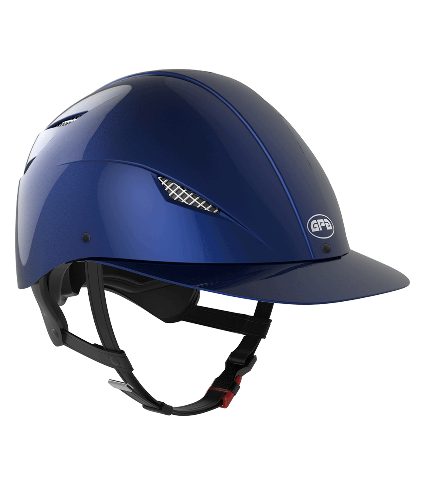 GPA Casque d’équitation EASY EVO HYBRID bleu foncé brillant