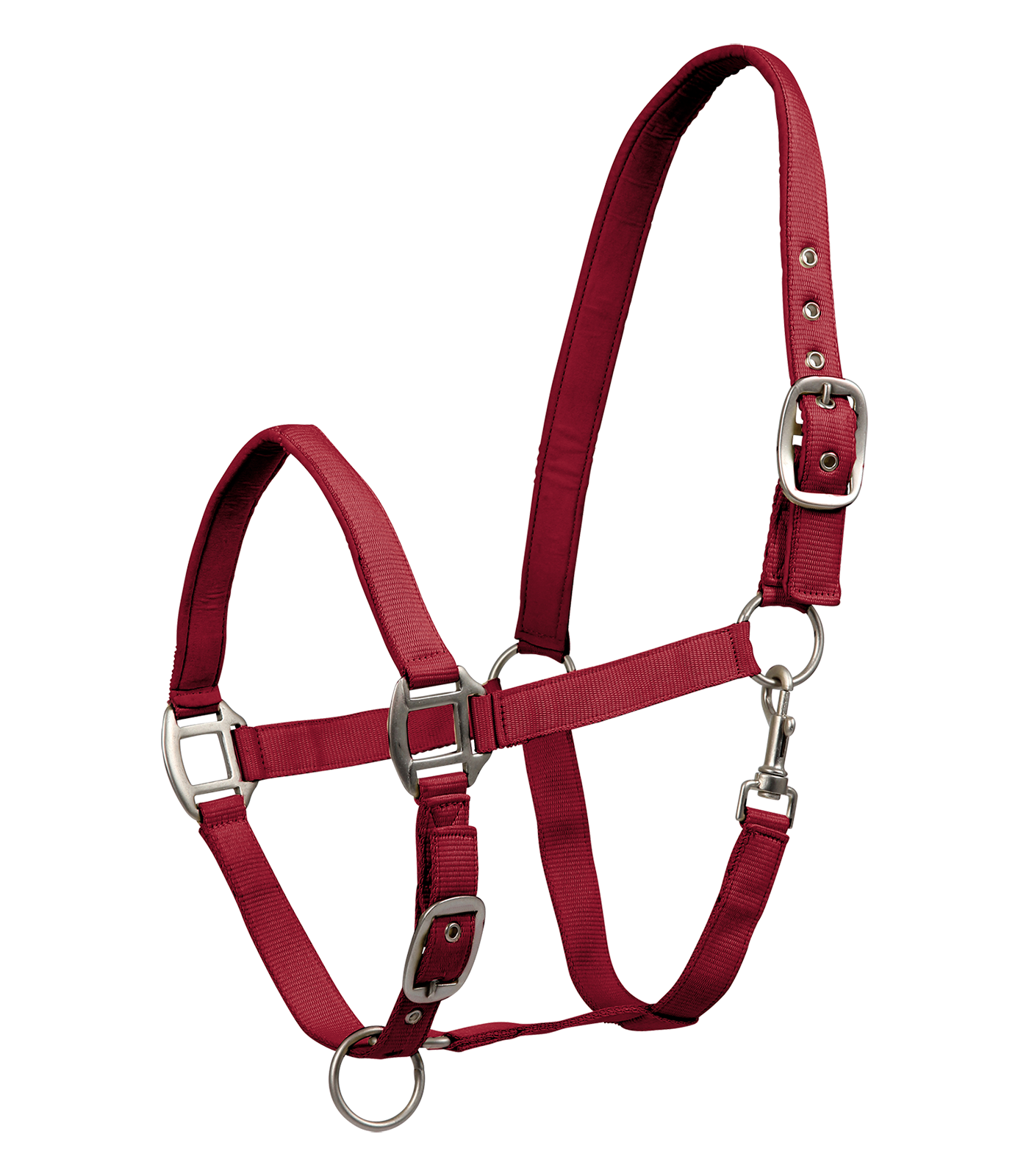 Cabezada Satin rojo cereza