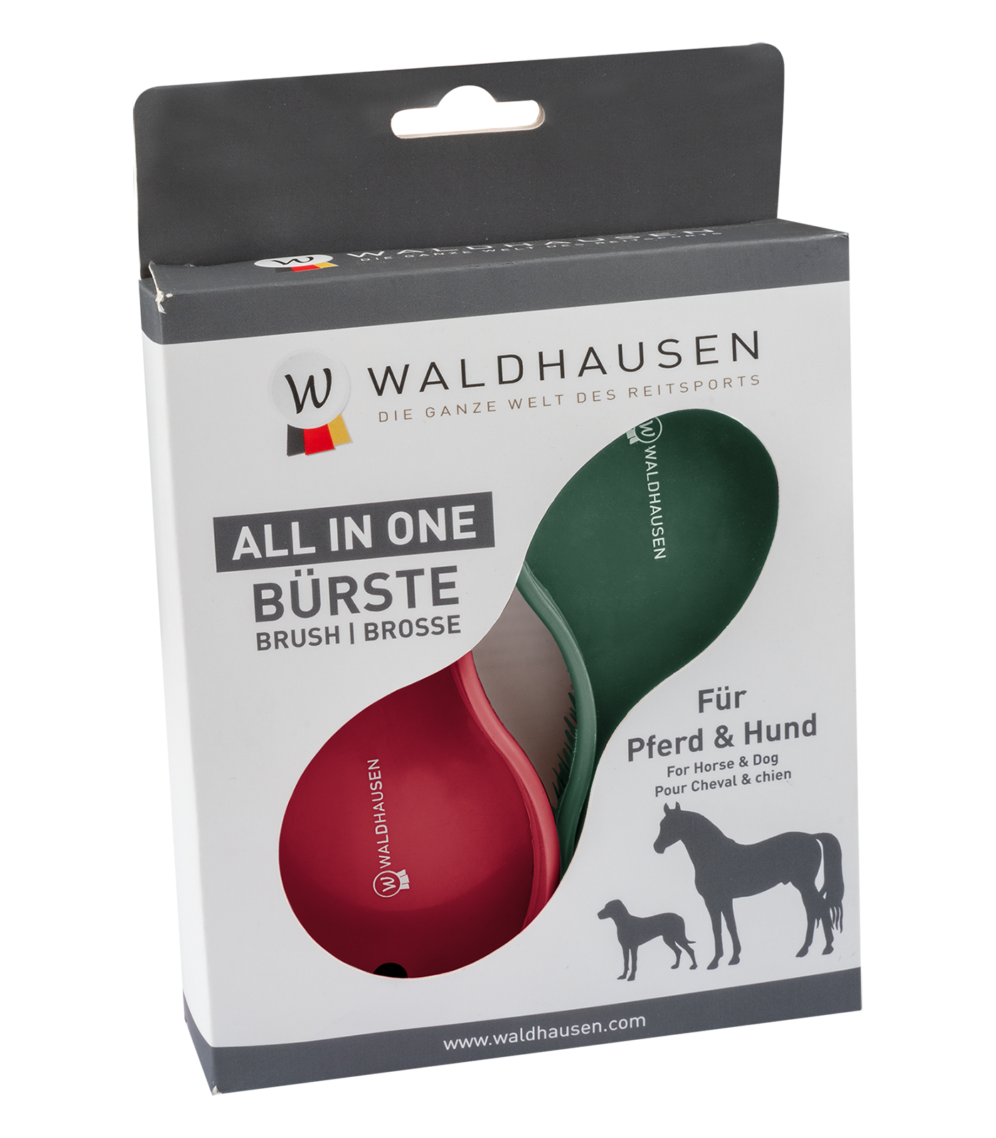 "All-in-one" brush cherry red