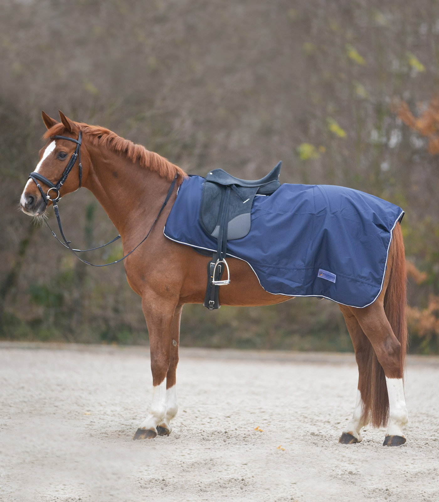 COMFORT Wet Weather Exercise Sheet with Saddle Cutout night blue