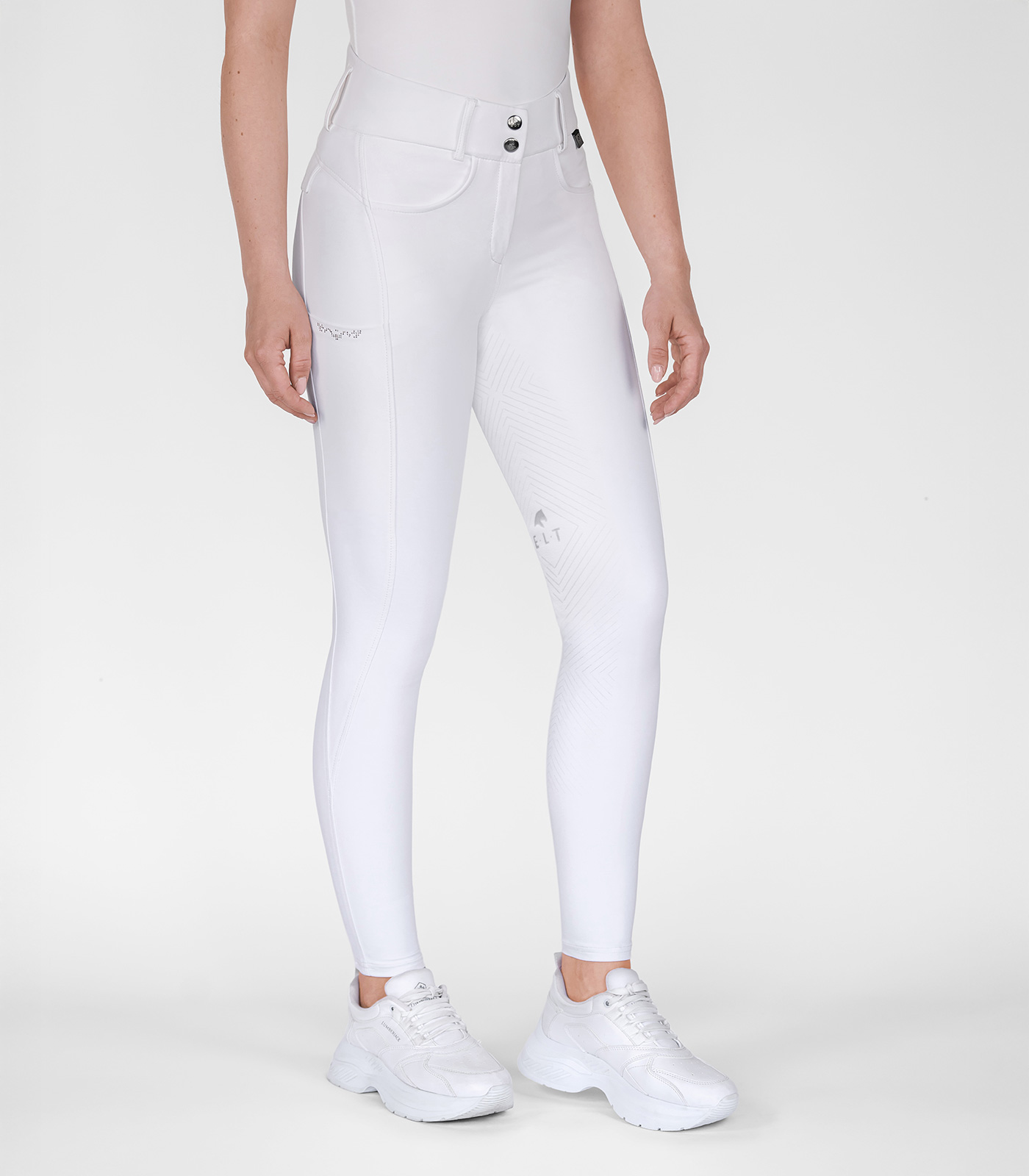 Pantaloni da equitazione Comfort Ride Glam bianco