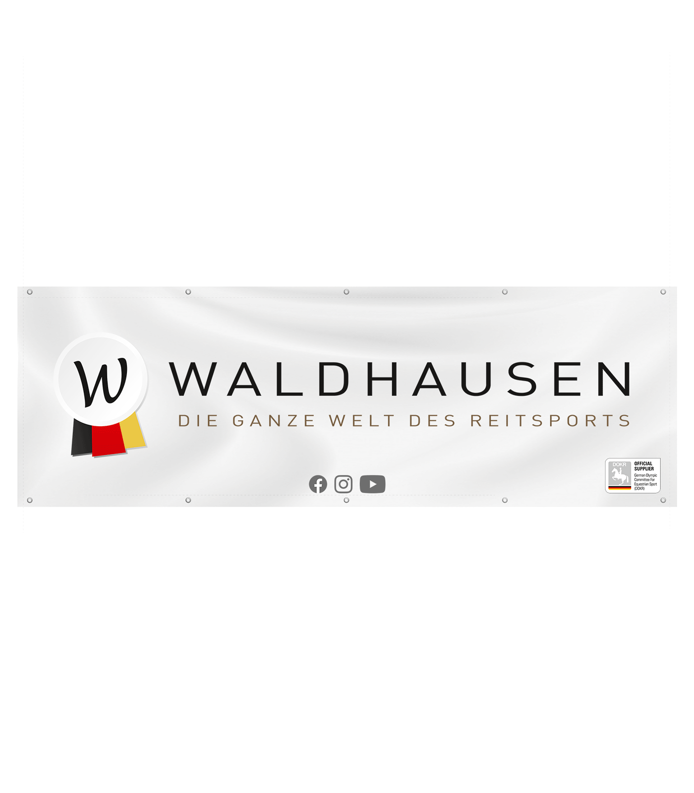 Banner Waldhausen, exterior, 3 x 1 m, formato apaisado