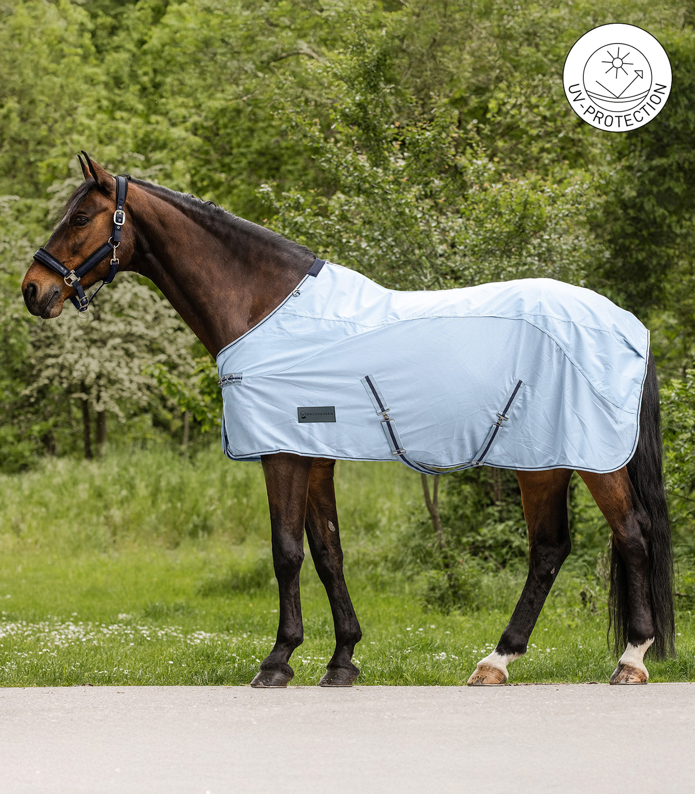 PROTECT Manta chubasquero con mosquero azul claro/azul noche